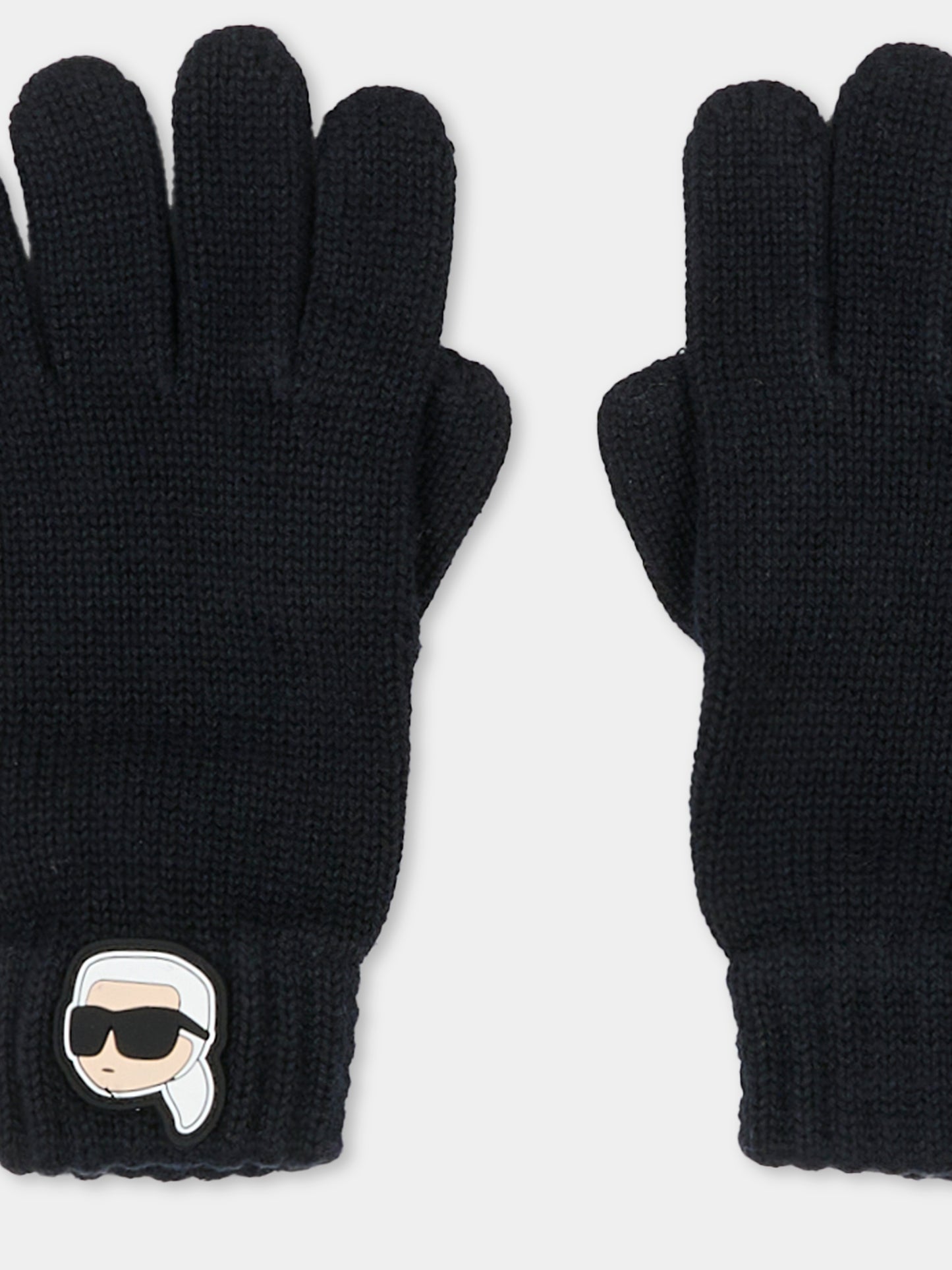 Guanti neri per bambini con Karl Lagerfeld,Karl Lagerfeld Kids,Z31030 09B