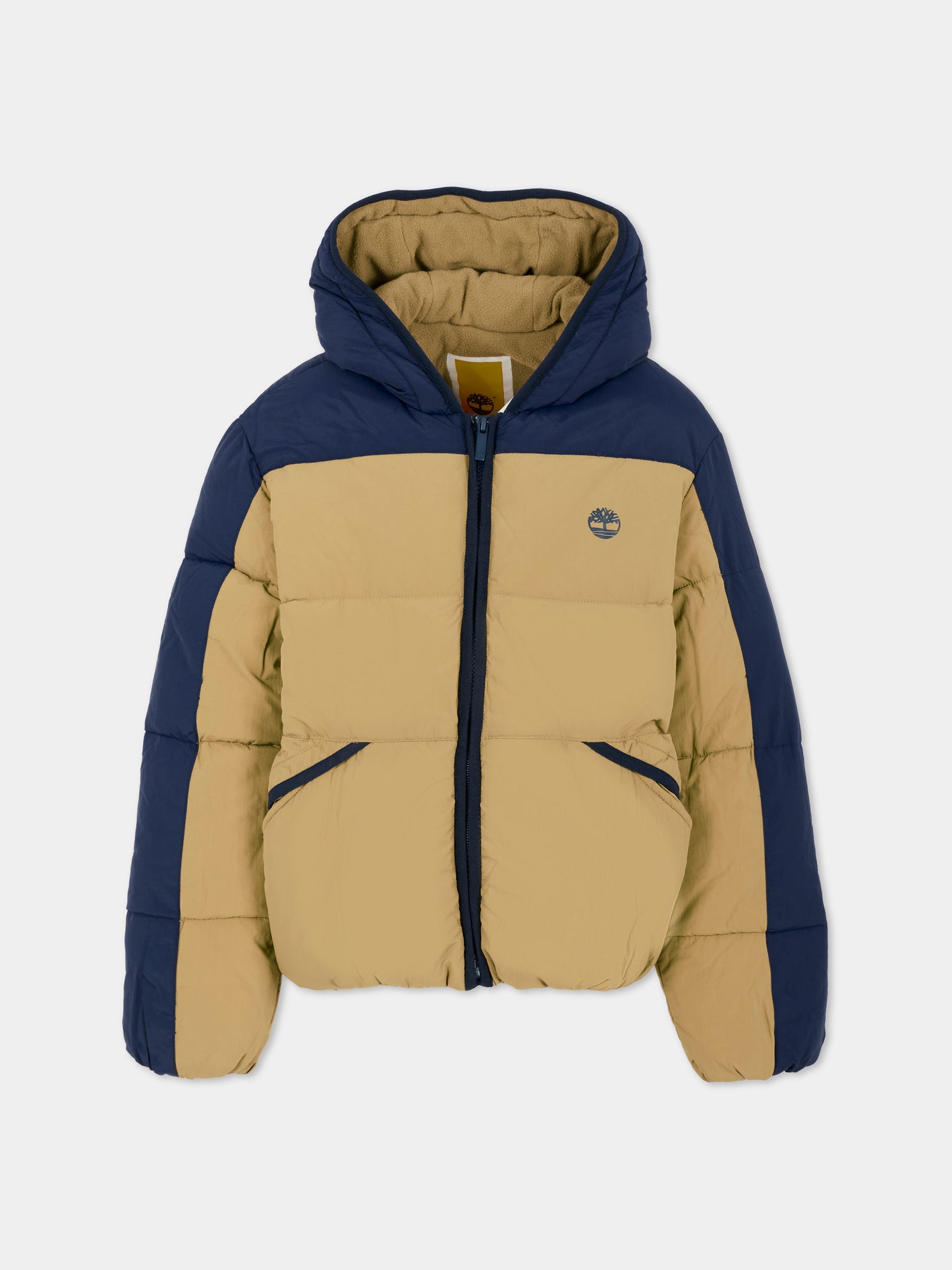 Piumino beige per bambino con logo,Timberland,T60554 659