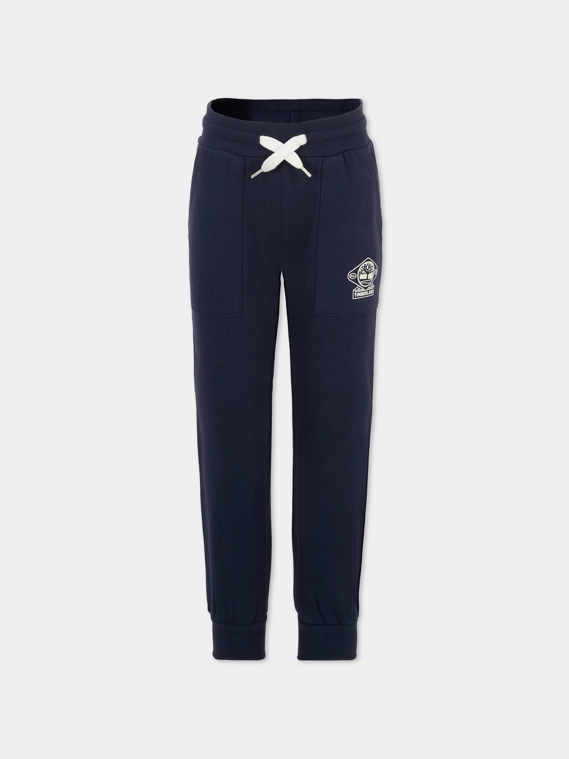 Pantaloni blu per bambino con logo,Timberland,T60566 85T