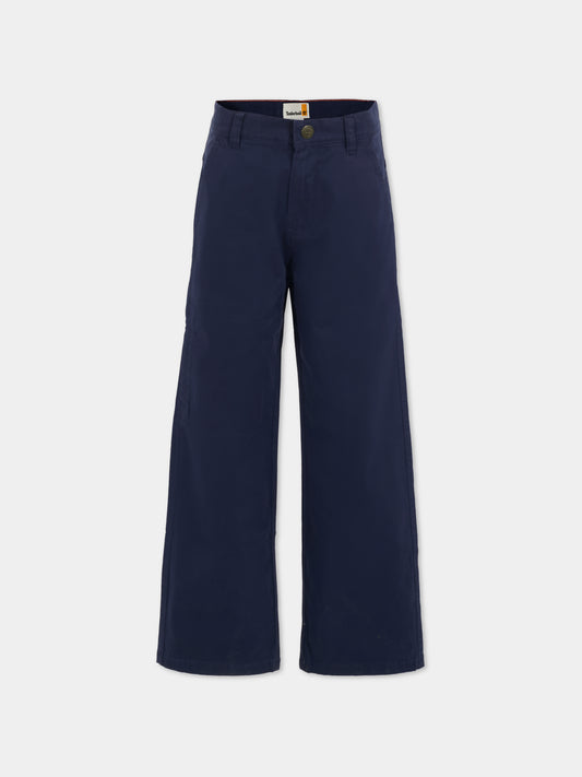 Pantaloni blu per bambino con patch,Timberland,T60575 85T