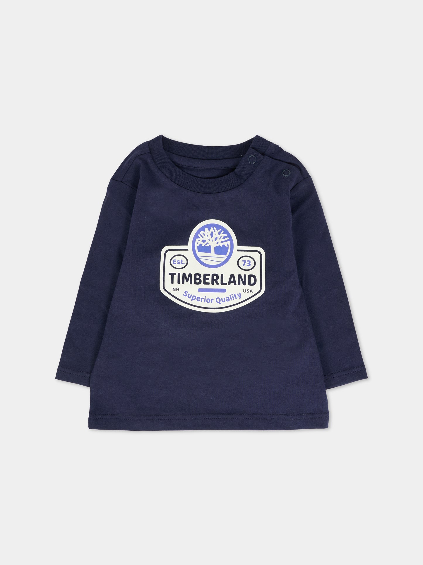 T-shirt blu per neonato con logo,Timberland,T60588 85T