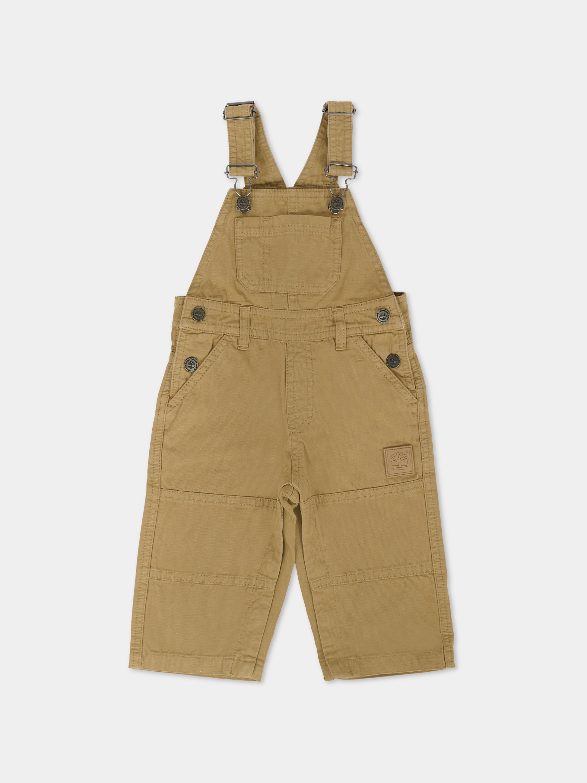 Salopette beige per neonato con logo,Timberland,T60605 659