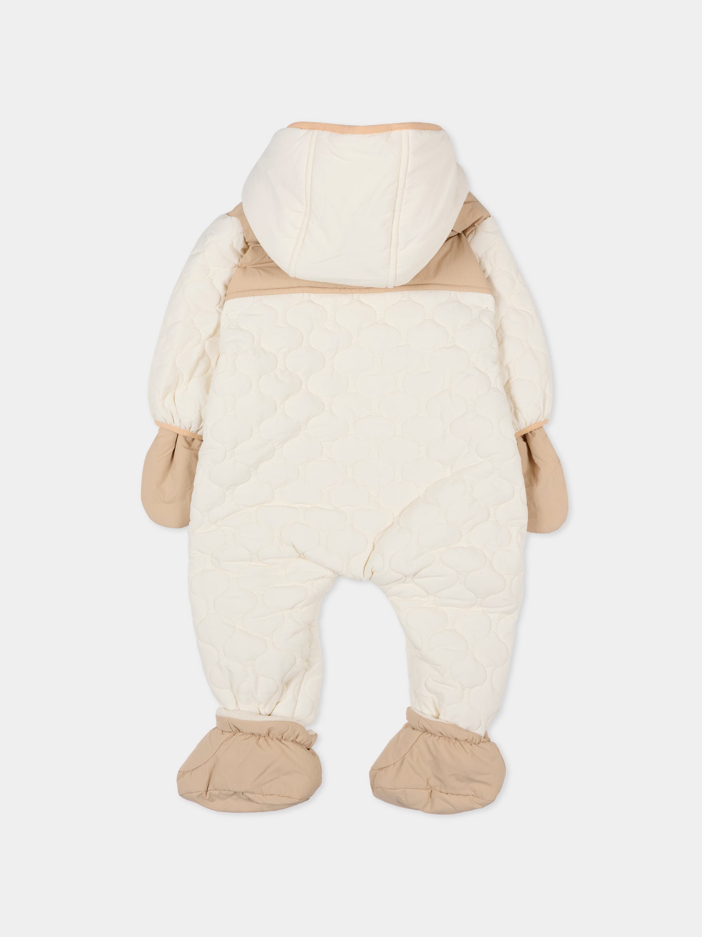 Tuta da neve avorio per neonato con logo,Timberland,T60611 127