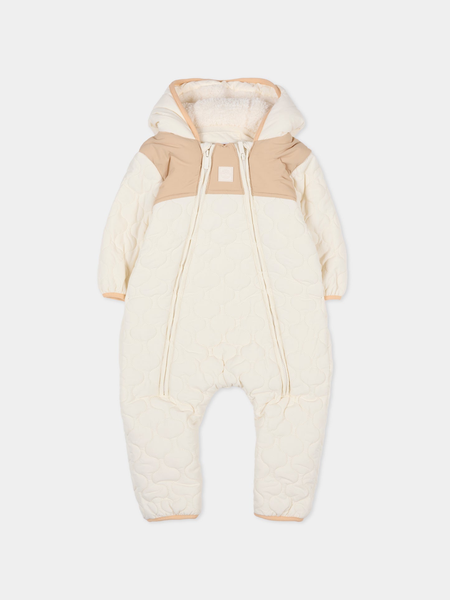 Tuta da neve avorio per neonato con logo,Timberland,T60611 127