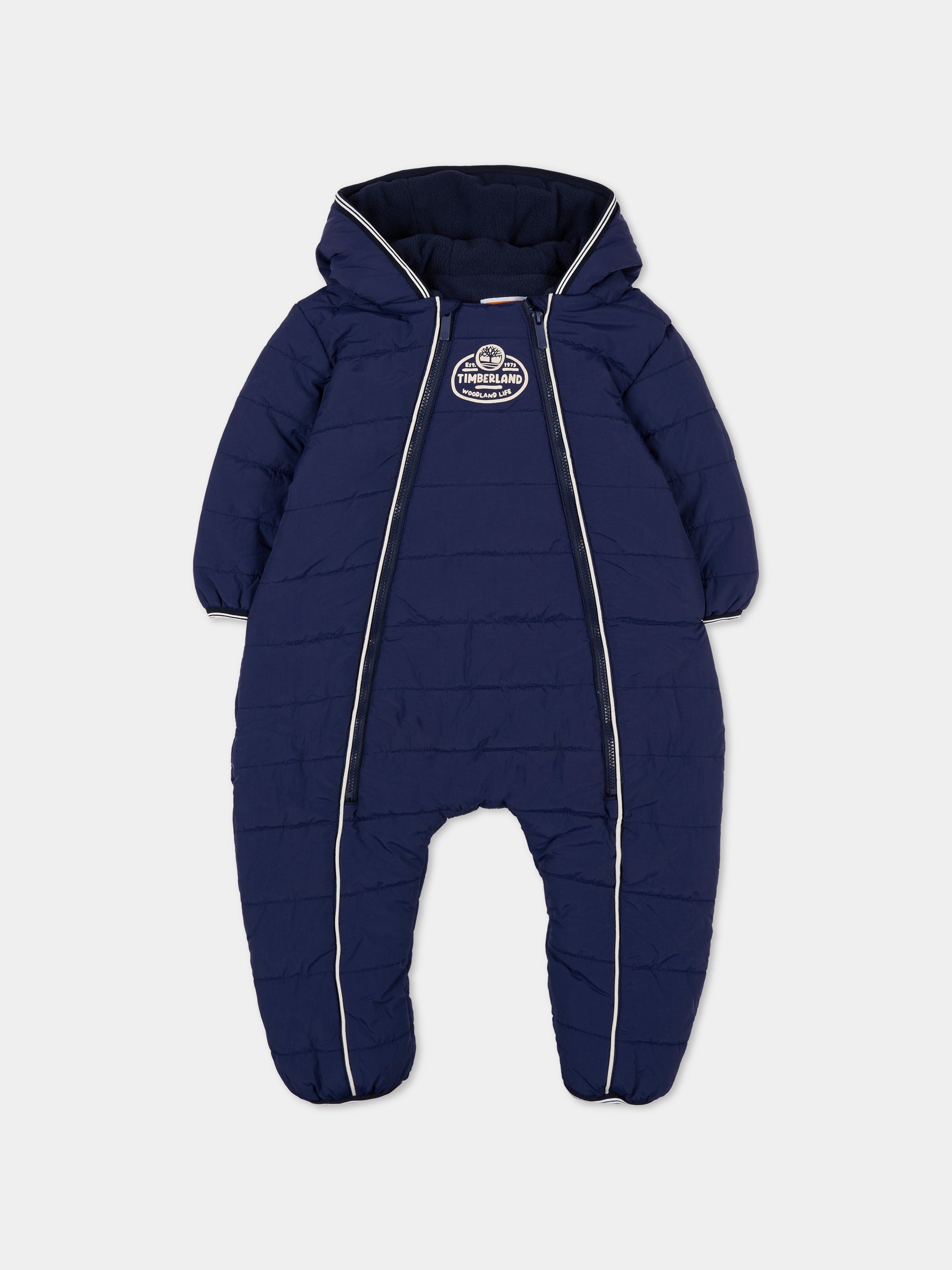 Tuta da neve blu per neonato con logo,Timberland,T60629 85T