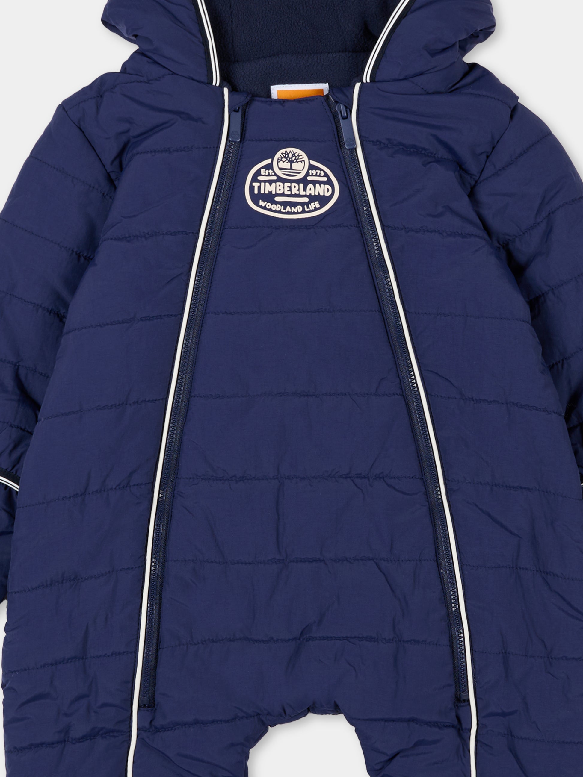 Tuta da neve blu per neonato con logo,Timberland,T60629 85T