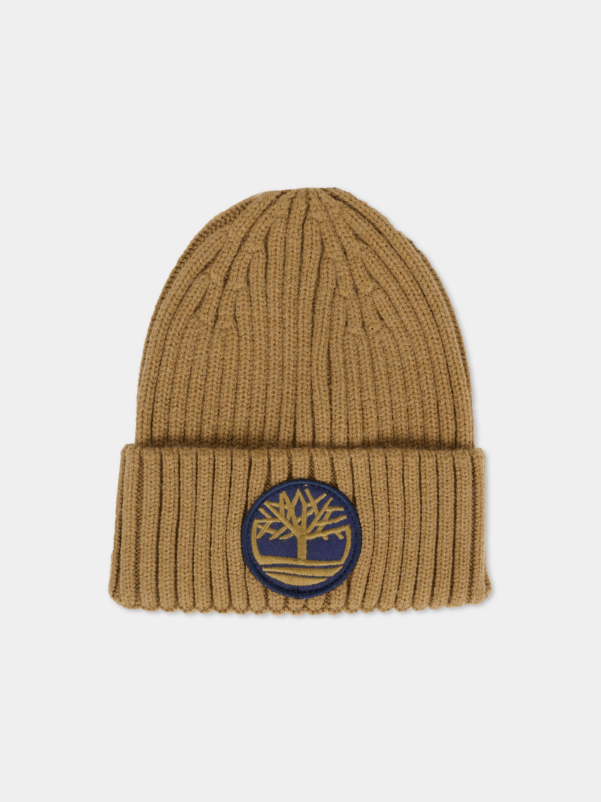 Berretto marrone per bambino con logo,Timberland,T60755 659