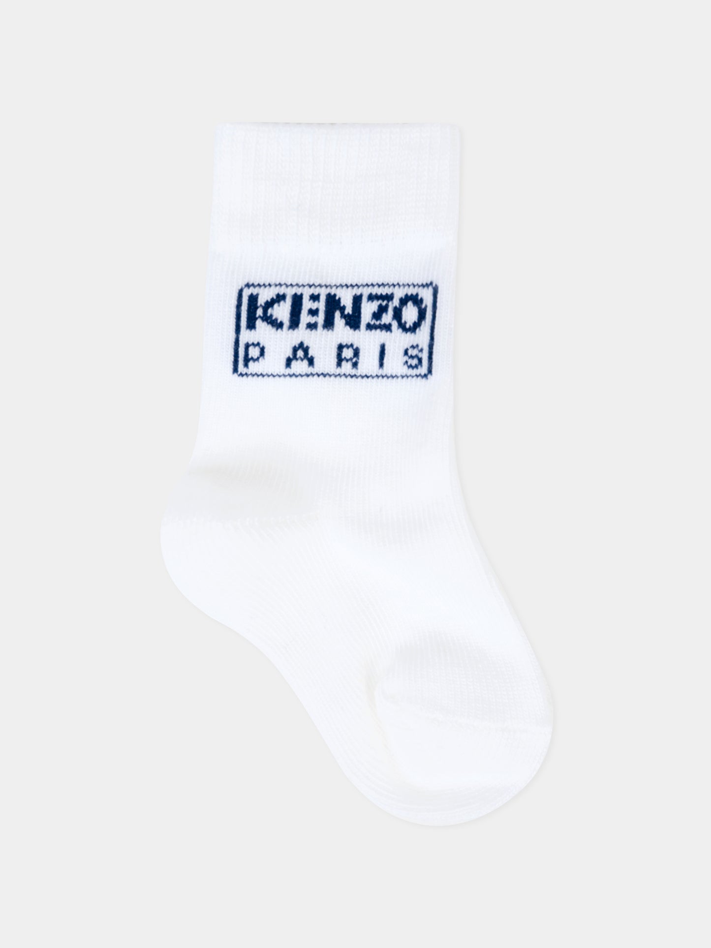 Set calzini bianco per neonato con logo,Kenzo Kids,K61209 117
