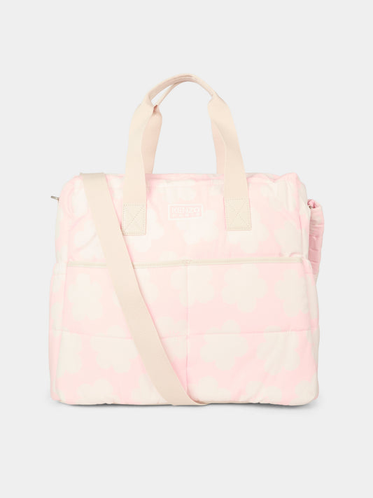 Borsa mamma rosa per neonata con fiori,Kenzo Kids,K61210 46T