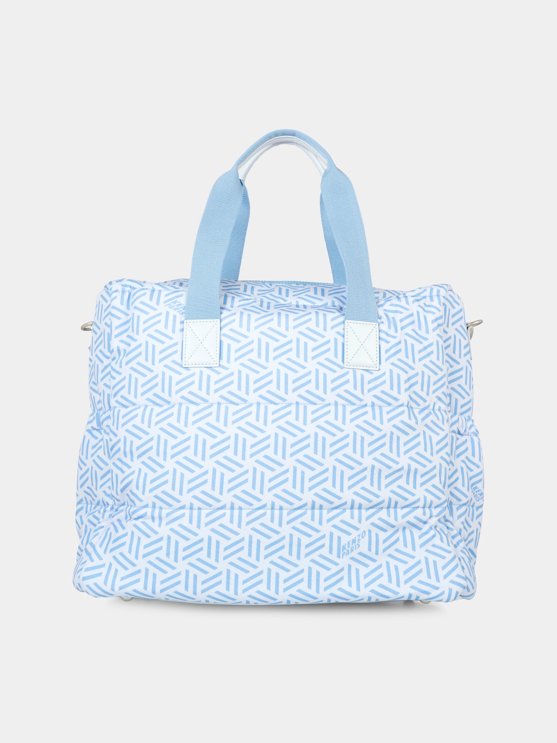 Borsa mamma blu per neonato con motivo geometrico,Kenzo Kids,K61210 771