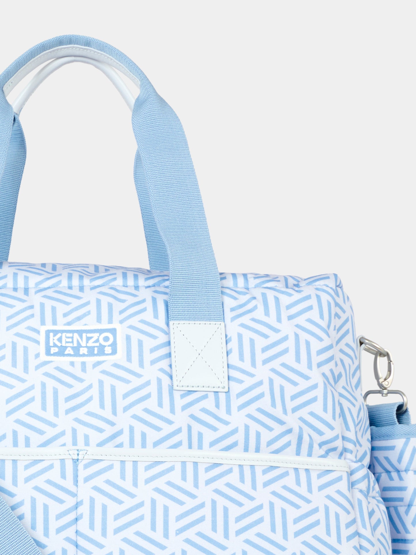 Borsa mamma blu per neonato con motivo geometrico,Kenzo Kids,K61210 771