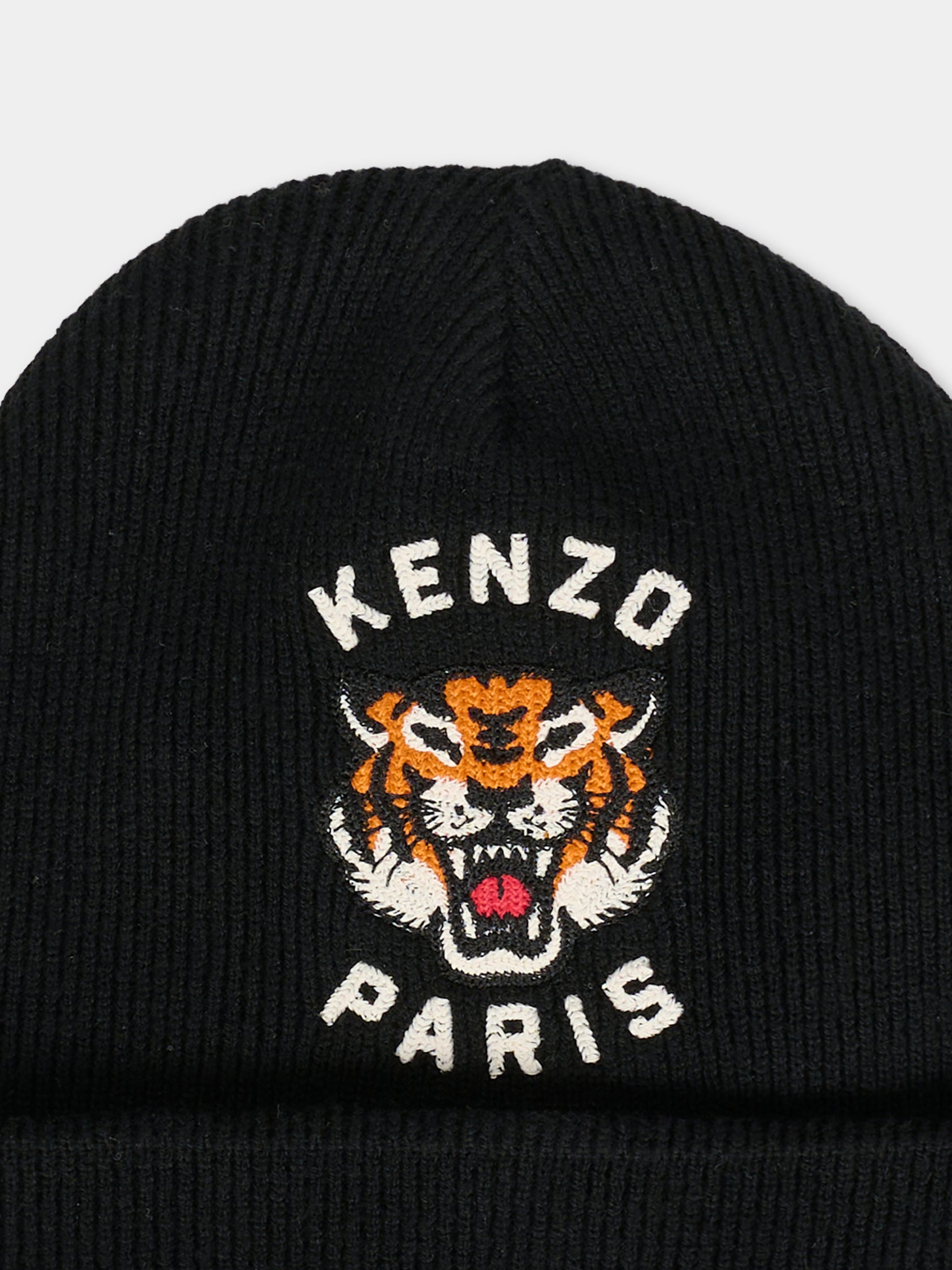 Berretto nero per bambino con Lucky Tiger,Kenzo Kids,K61216 095