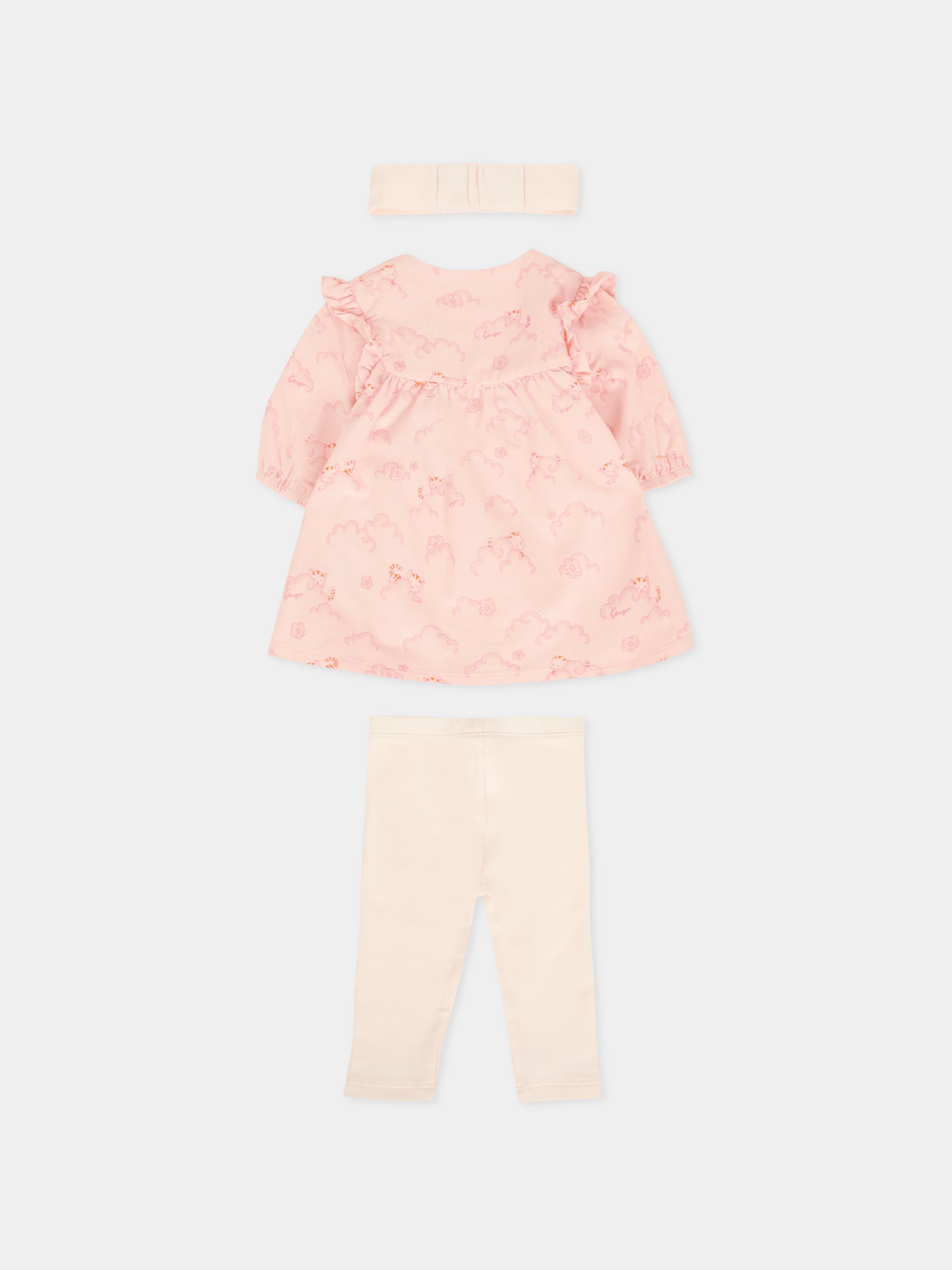 Completo rosa per neonata con tigre,Kenzo Kids,K61231 46T