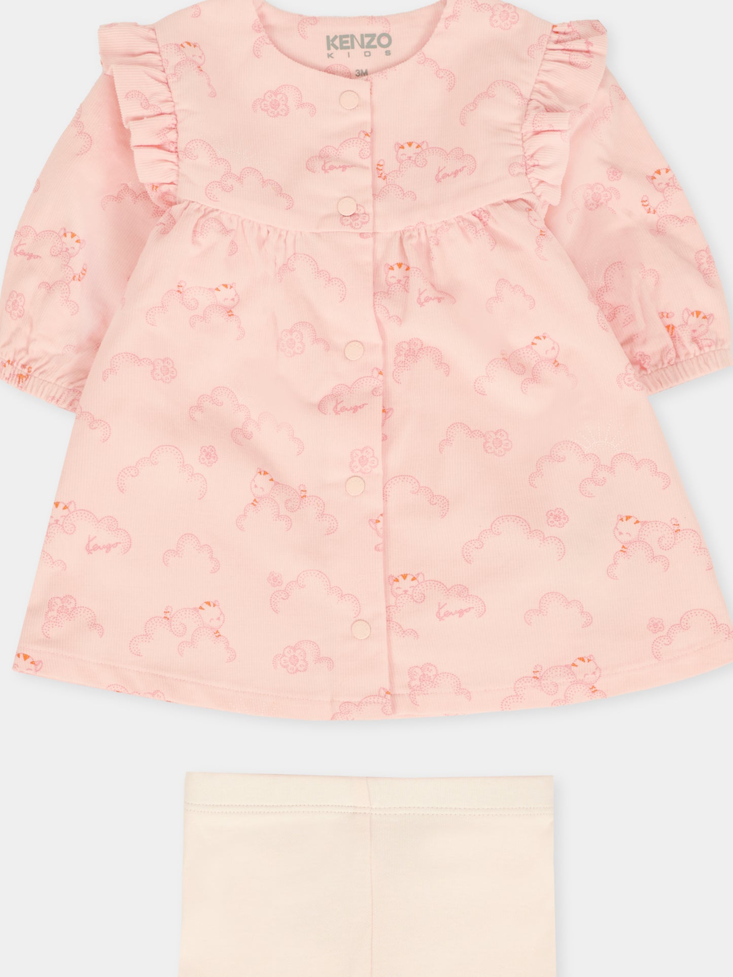 Completo rosa per neonata con tigre,Kenzo Kids,K61231 46T