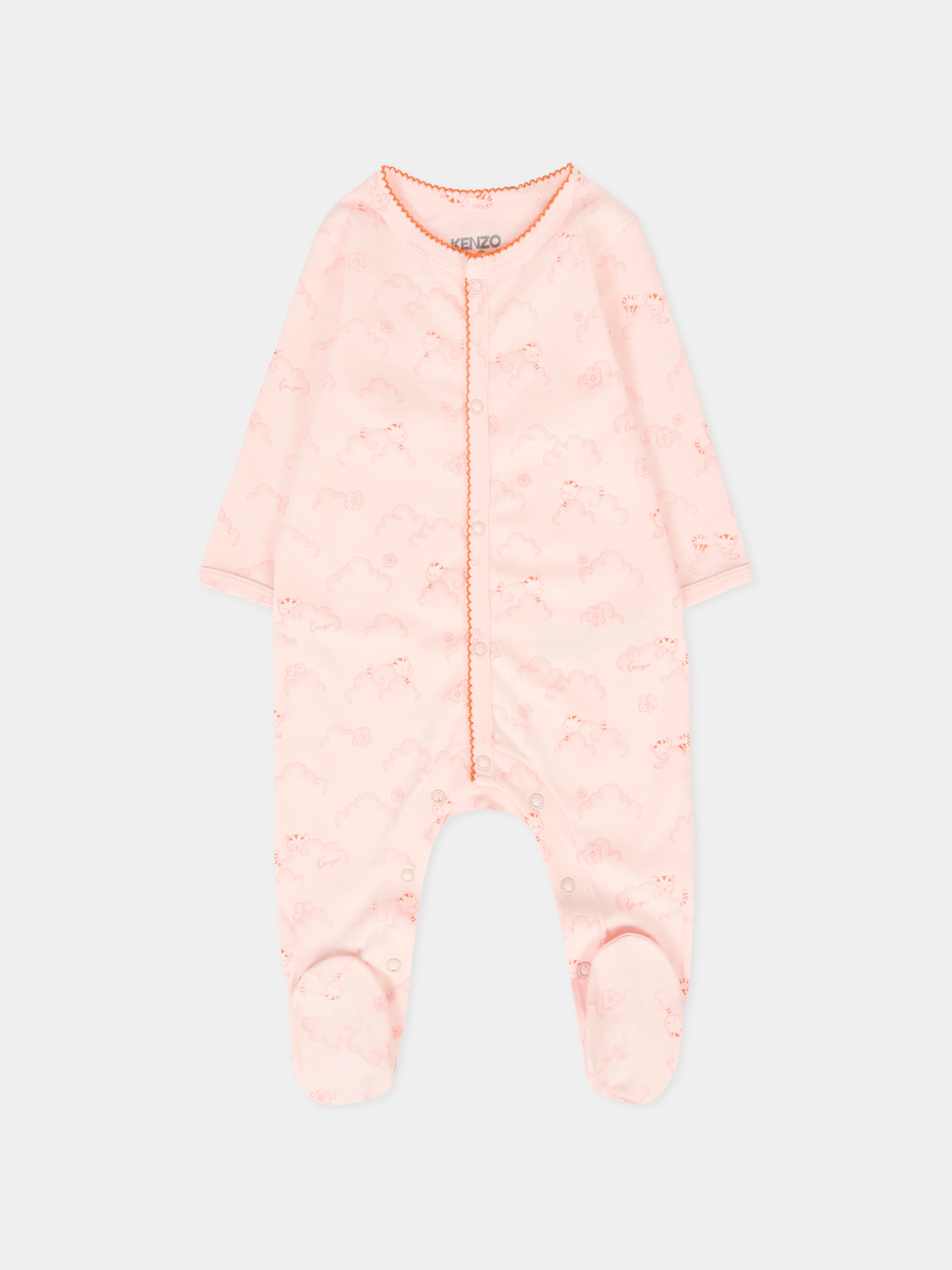 Tutina rosa per neonata con stampa all over,Kenzo Kids,K61240 46T