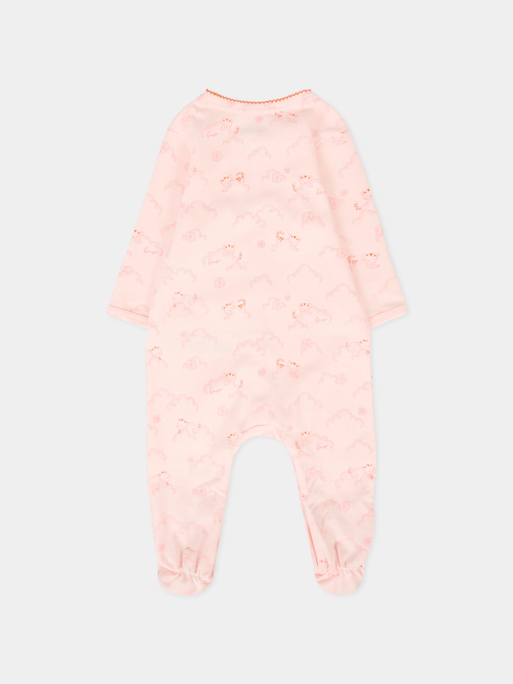Tutina rosa per neonata con stampa all over,Kenzo Kids,K61240 46T