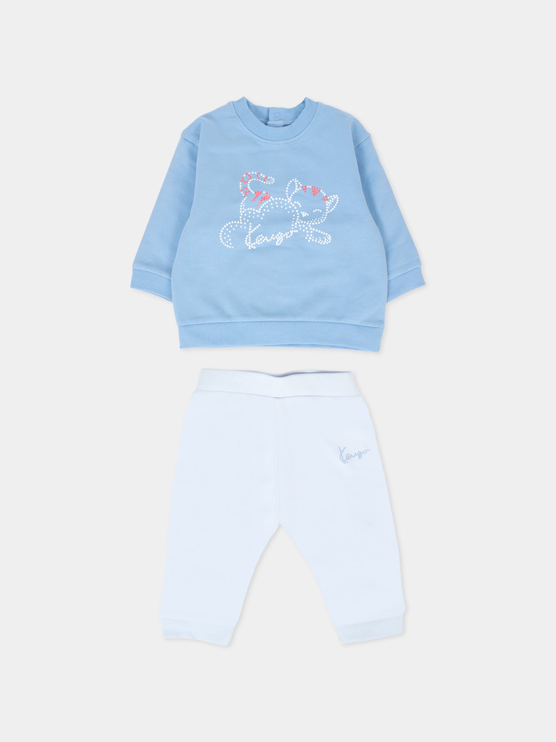 Completo azzurro per neonato con tigre,Kenzo Kids,K61242 77A