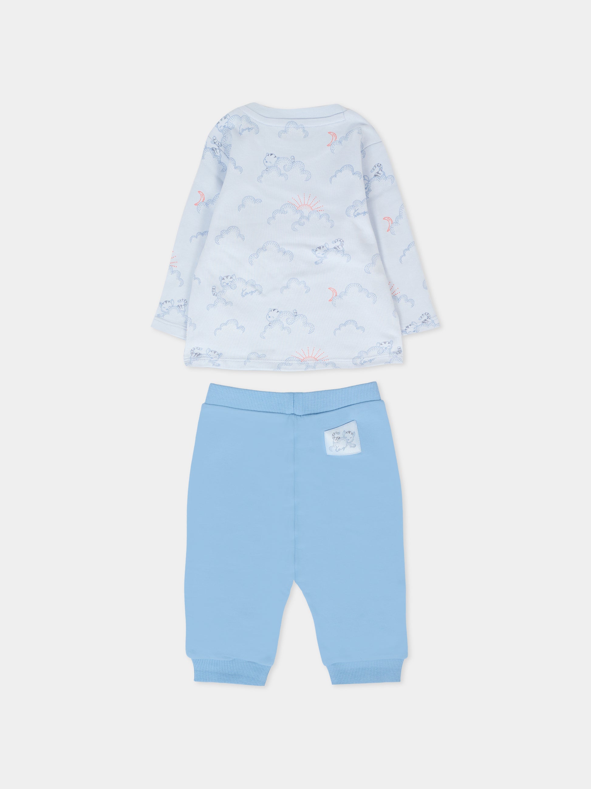 Completo azzurro per neonato con tigre all over,Kenzo Kids,K61244 771