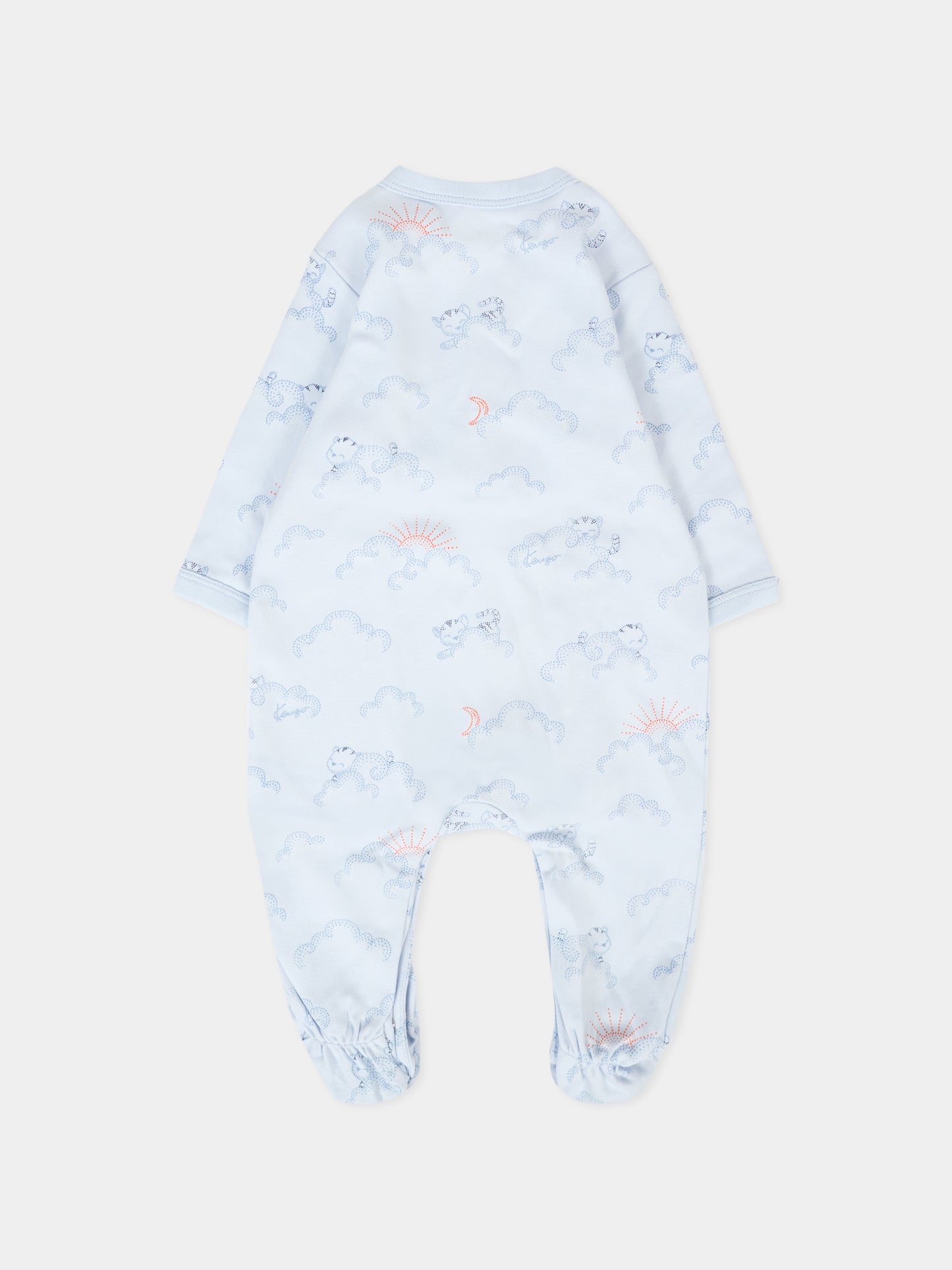 Set tutina azzurra per neonato con tigre all over,Kenzo Kids,K61247 771