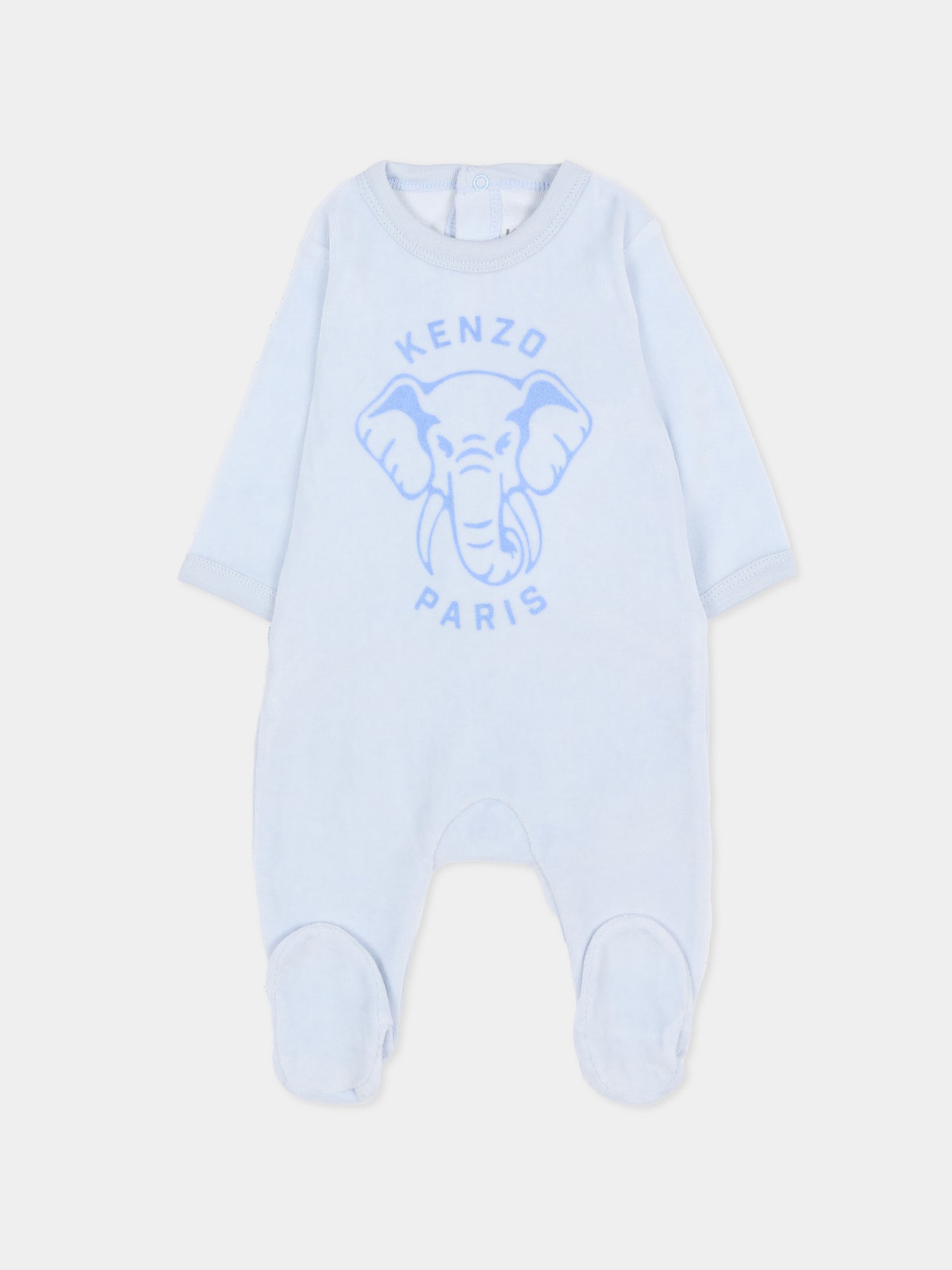 Set tutina celeste per neonato con elefante,Kenzo Kids,K61248 771