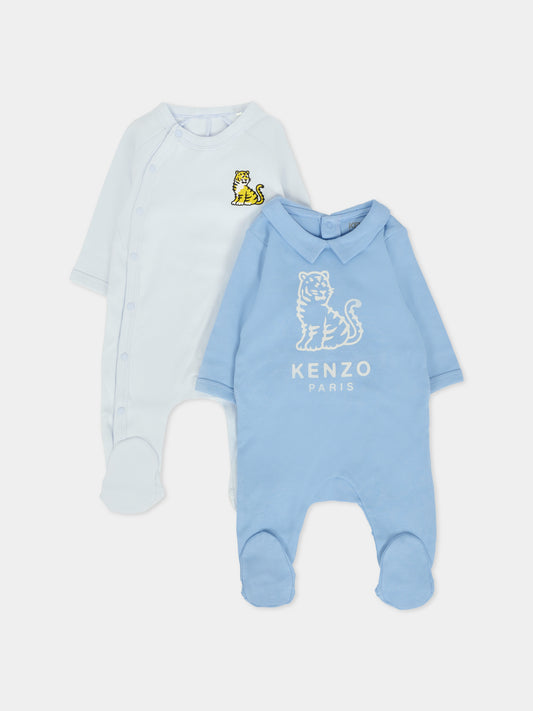 Set tutina azzurro per neonato con Kotora,Kenzo Kids,K61253 771