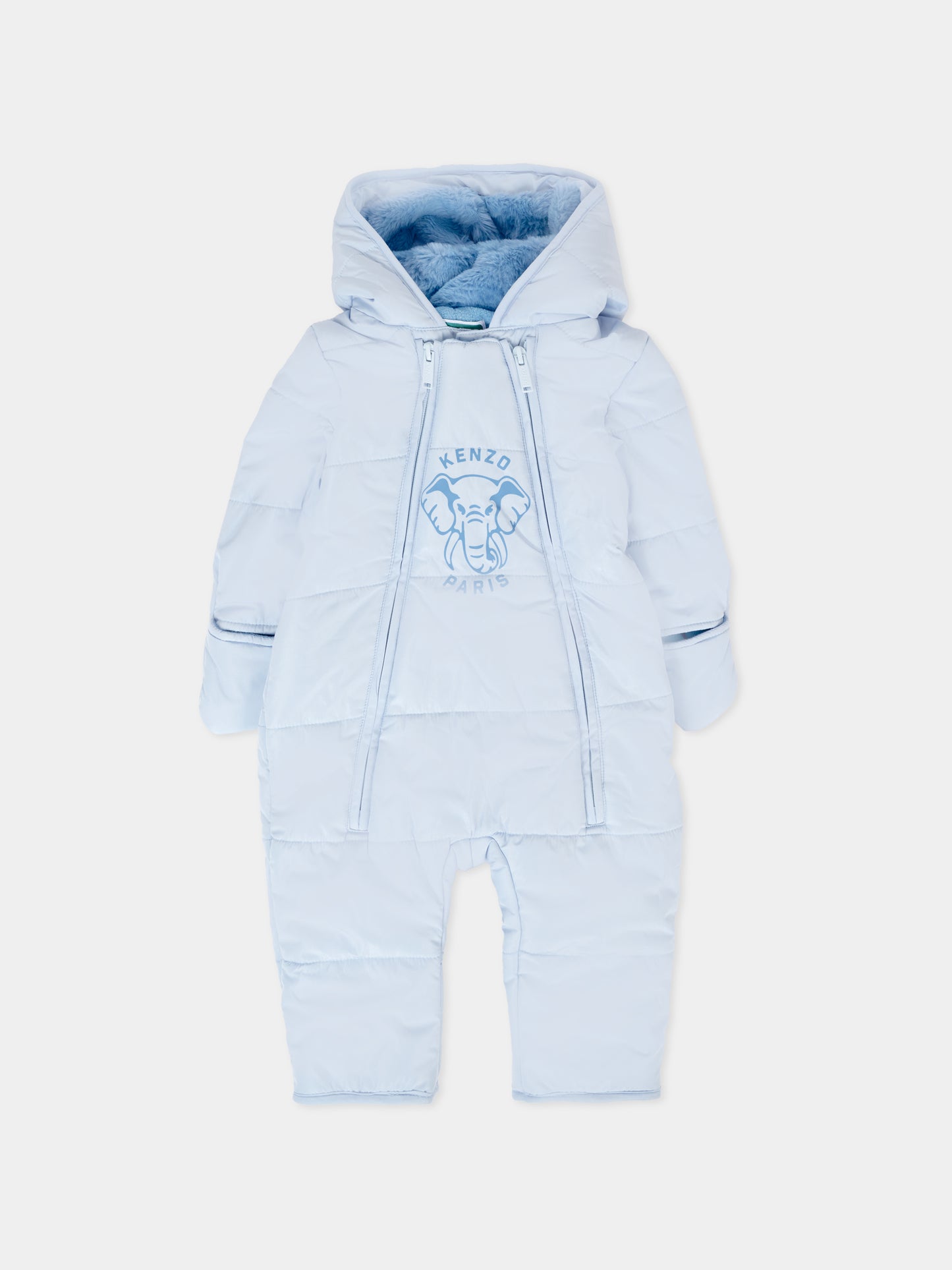 Piumino azzurro per neonato con elefante,Kenzo Kids,K61255 771