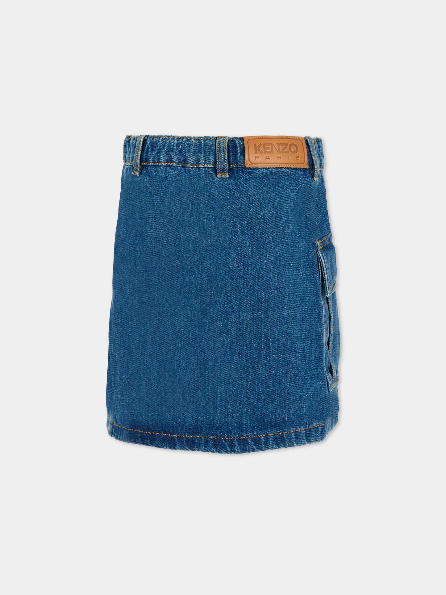 Gonna denim per bambina con logo,Kenzo Kids,K61319 Z27