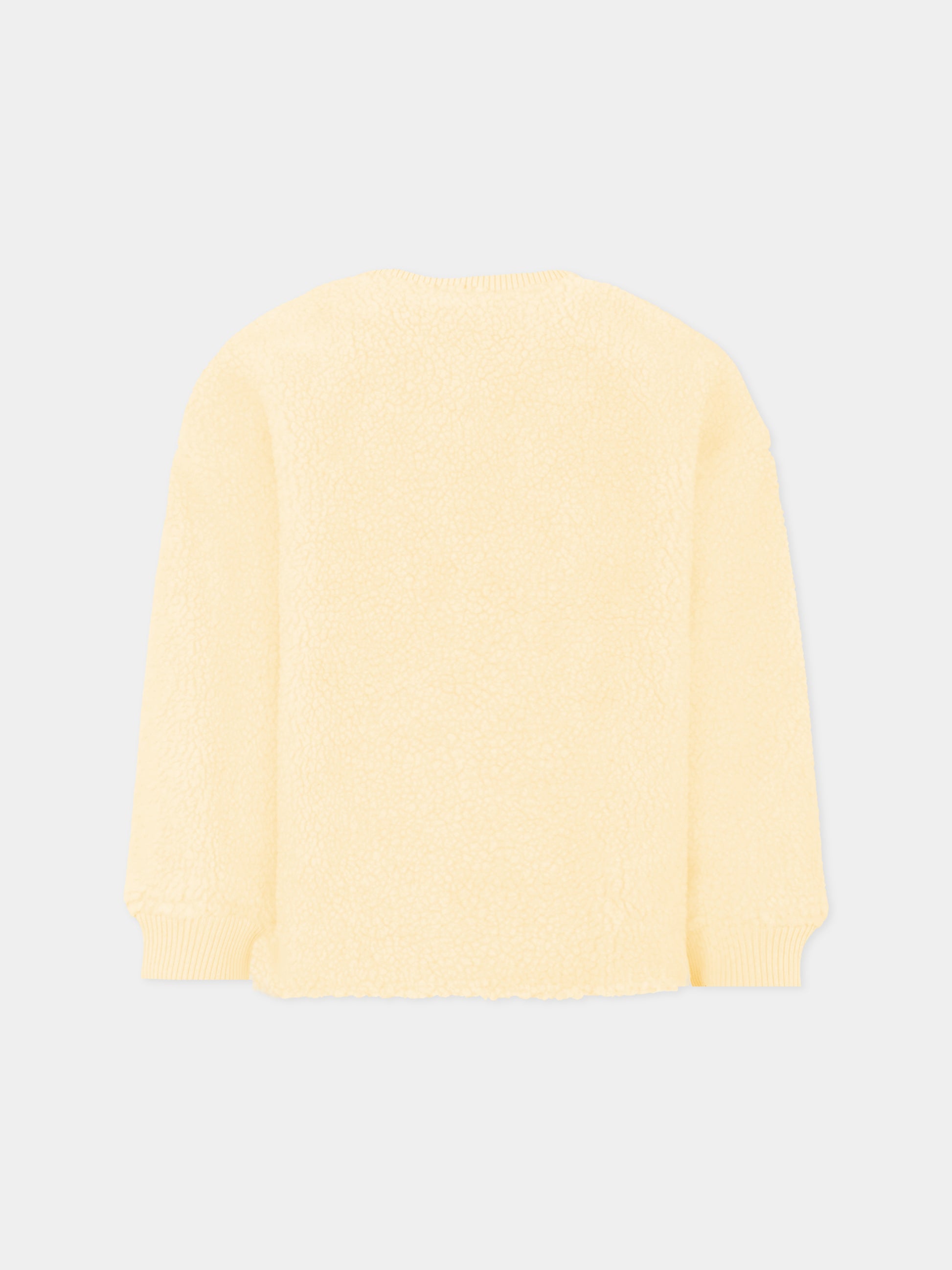 Felpa avorio per bambina con papavero,Kenzo Kids,K61376 21G