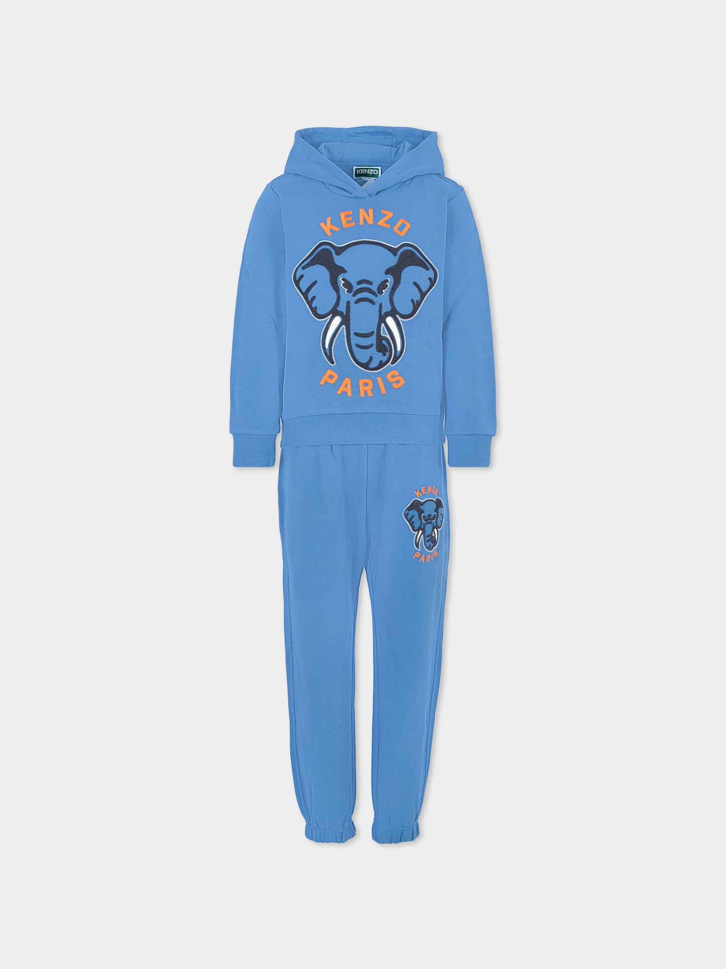 Completo blu per bambino con elefante,Kenzo Kids,K61413 780