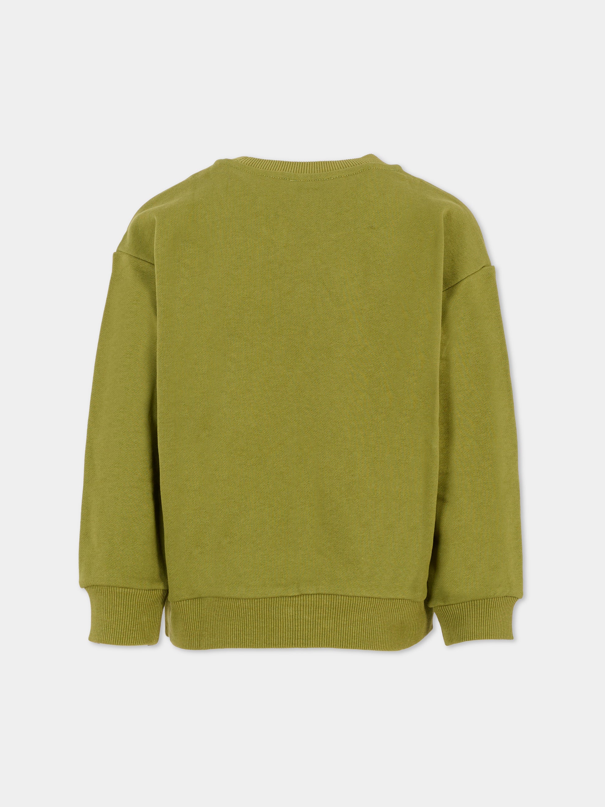 Felpa verde per bambino con Lucky Tiger,Kenzo Kids,K61432 64T