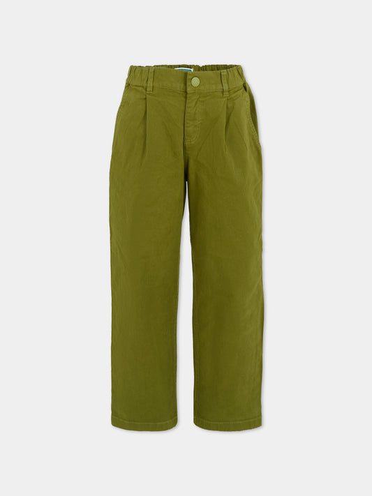 Pantaloni verdi per bambino con logo,Kenzo Kids,K61439 64T