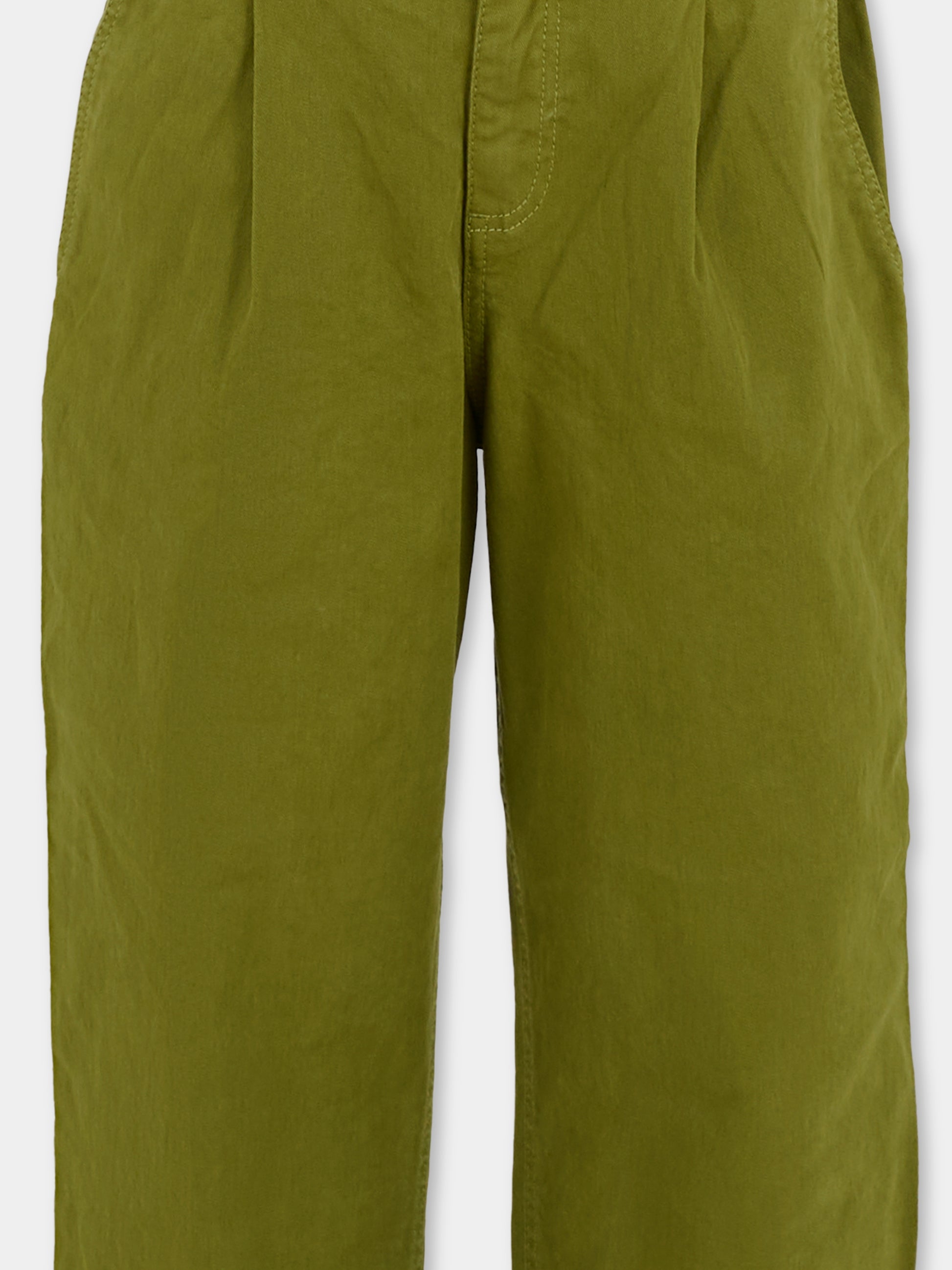 Pantaloni verdi per bambino con logo,Kenzo Kids,K61439 64T