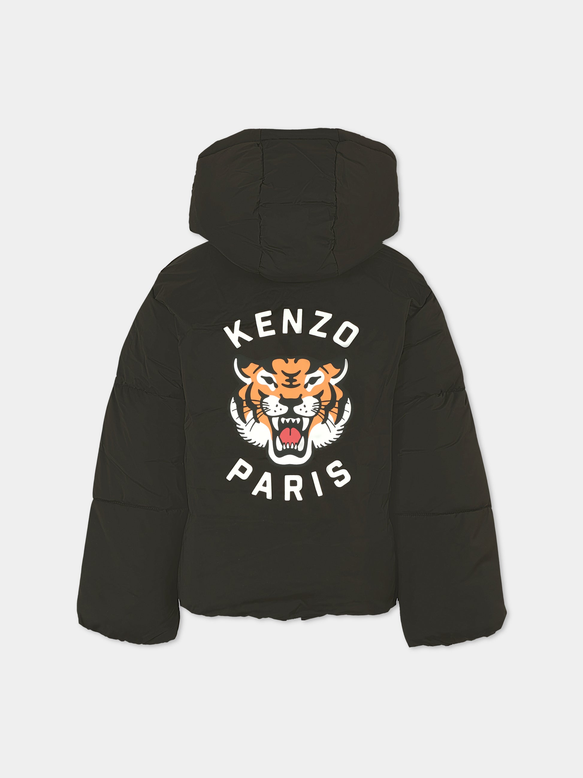 Piumino nero per bambini con Lucky Tiger,Kenzo Kids,K61461 095