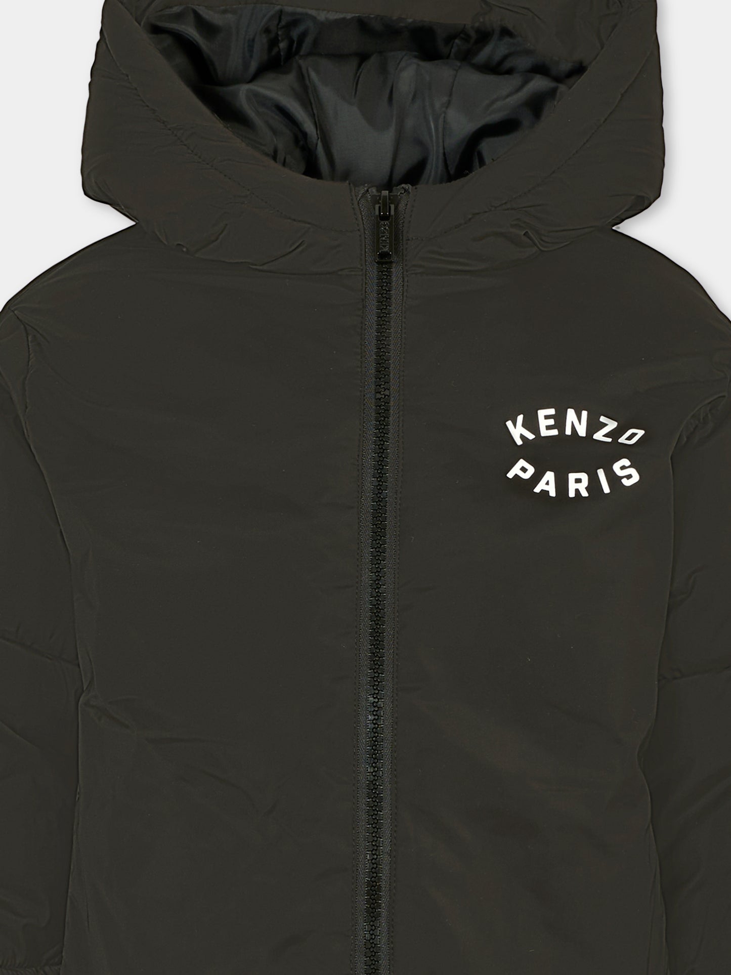 Piumino nero per bambini con Lucky Tiger,Kenzo Kids,K61461 095