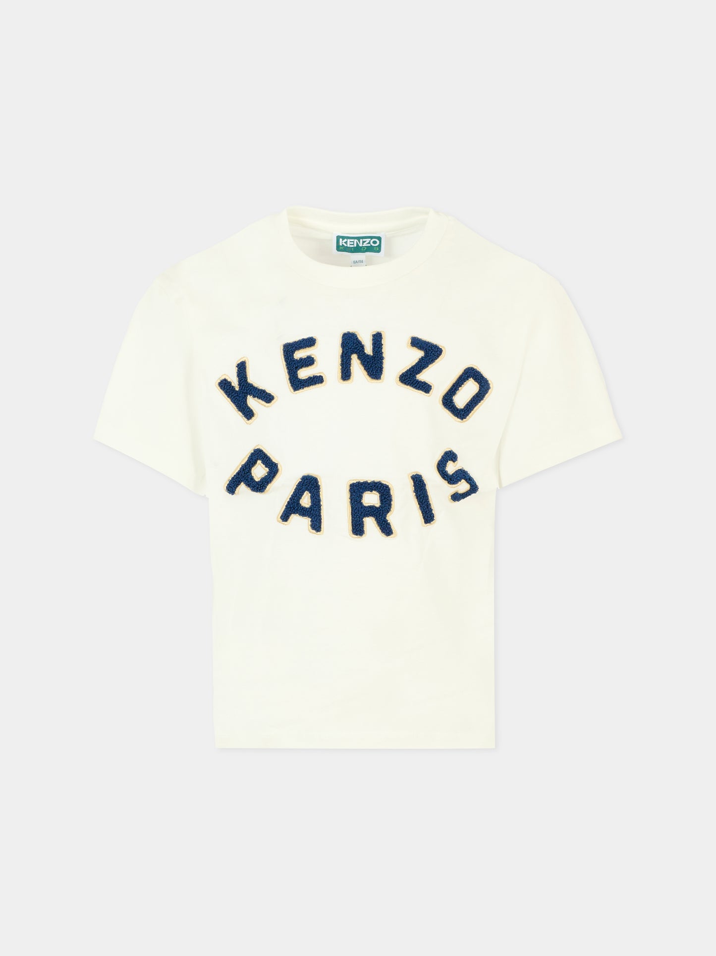 T-shirt avorio per bambini con logo,Kenzo Kids,K61508 117