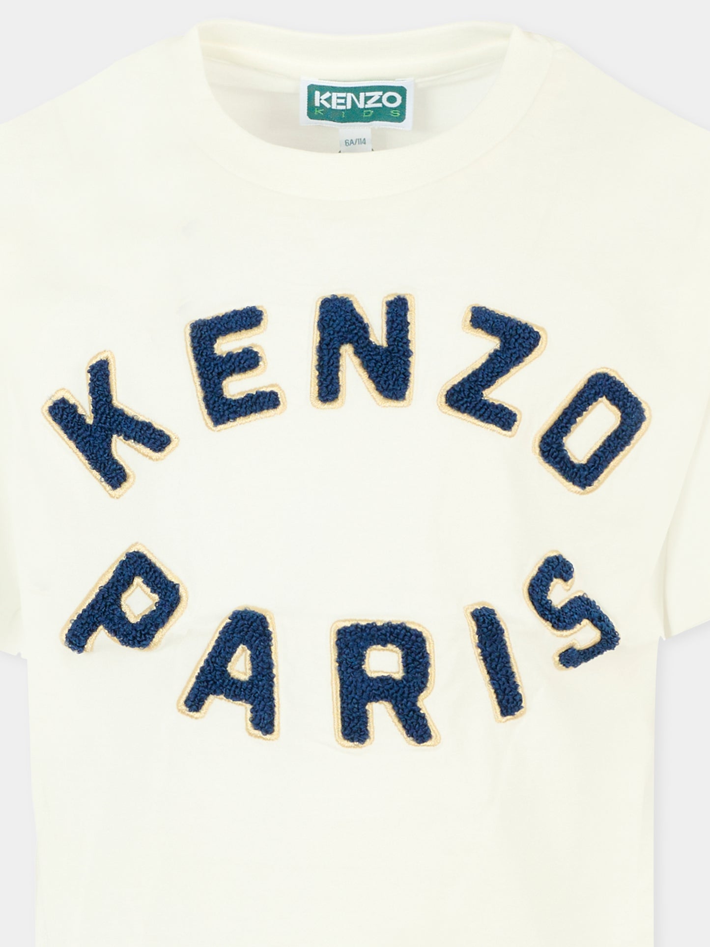 T-shirt avorio per bambini con logo,Kenzo Kids,K61508 117