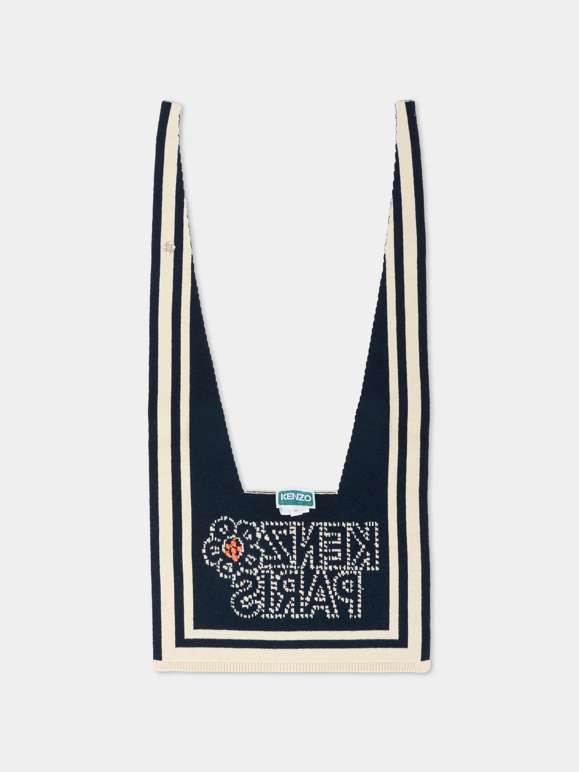 Sciarpa blu per bambina con logo,Kenzo Kids,K61573 21G