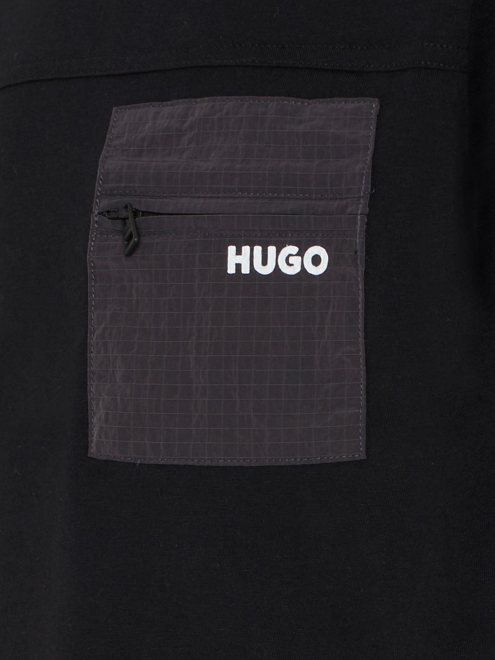 T-shirt nera per bambino con logo,Hugo,G00441 09B