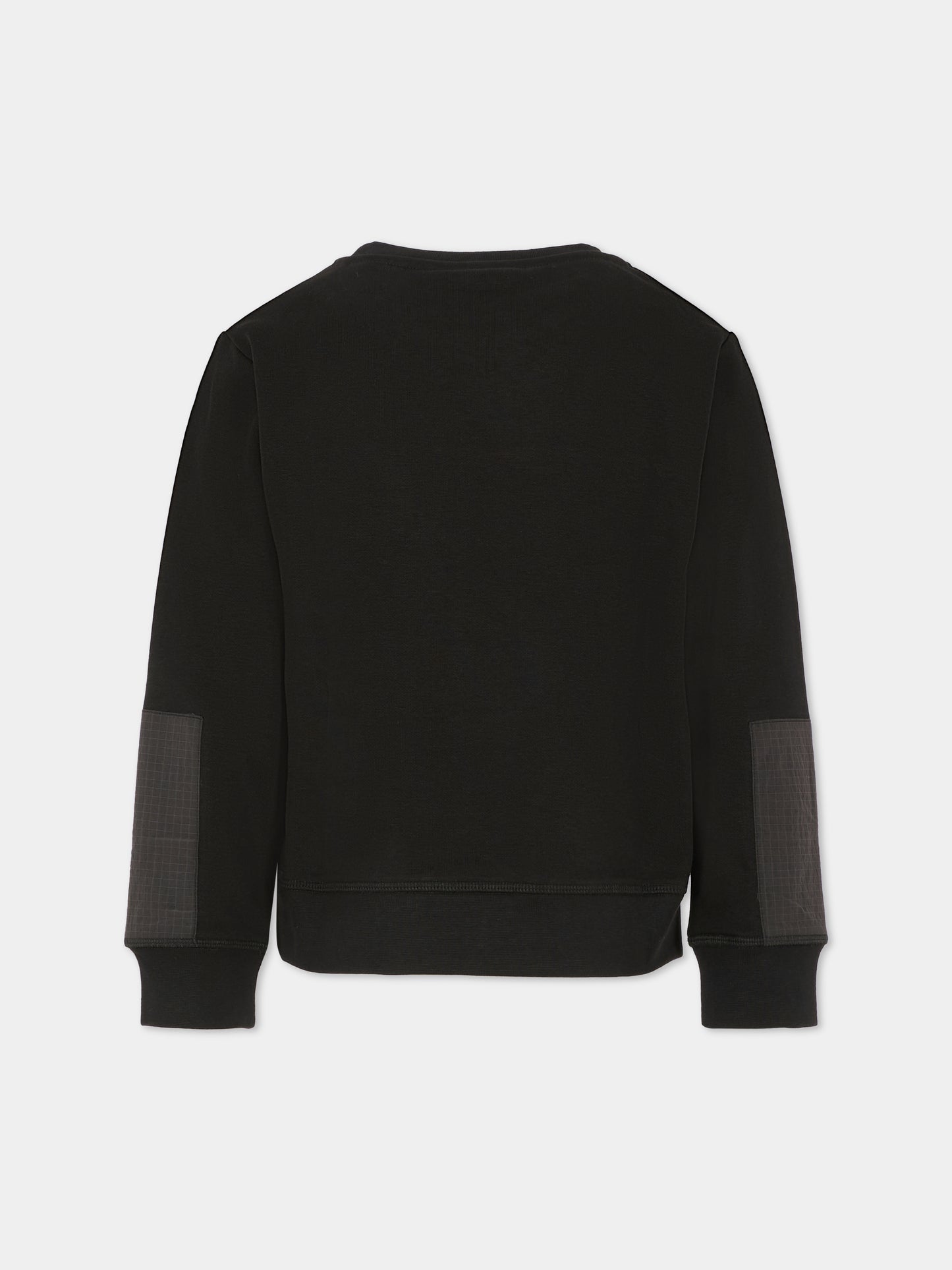 Felpa nera per bambino con logo,Hugo,G00449 09B