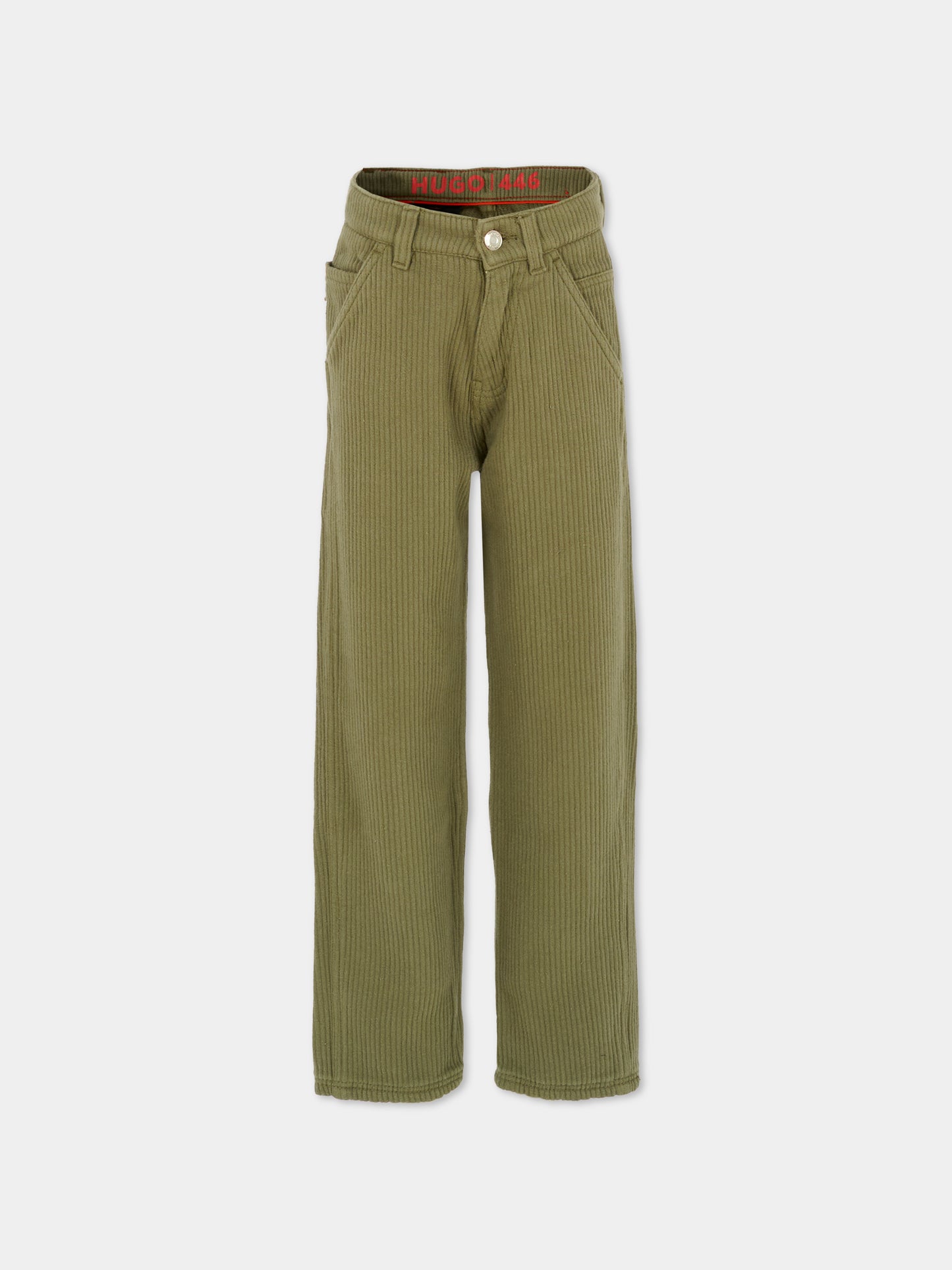 Pantaloni verdi per bambino con logo,Hugo,G00469 65F