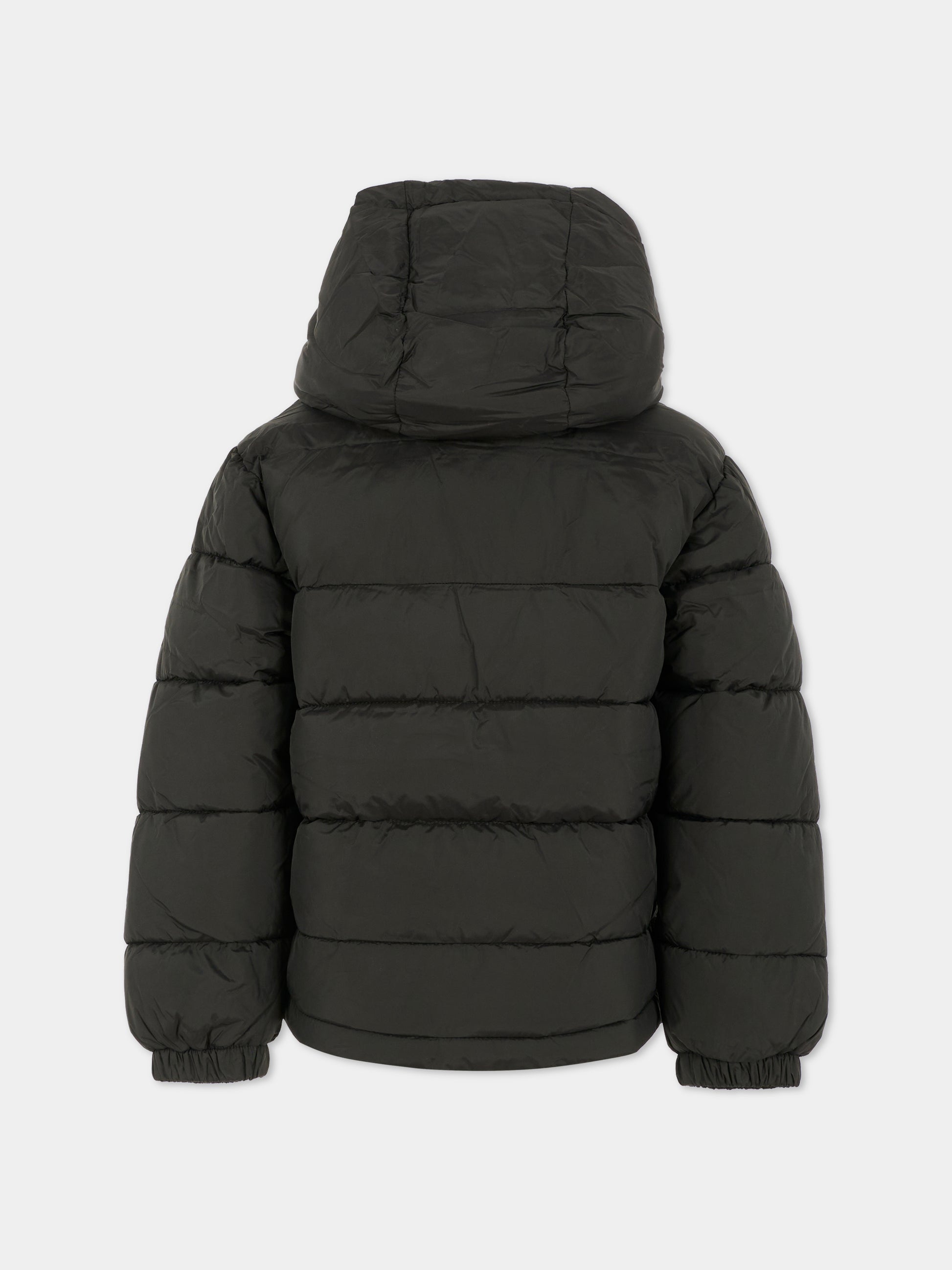 Piumino nero per bambino con logo,Hugo,G00484 09B