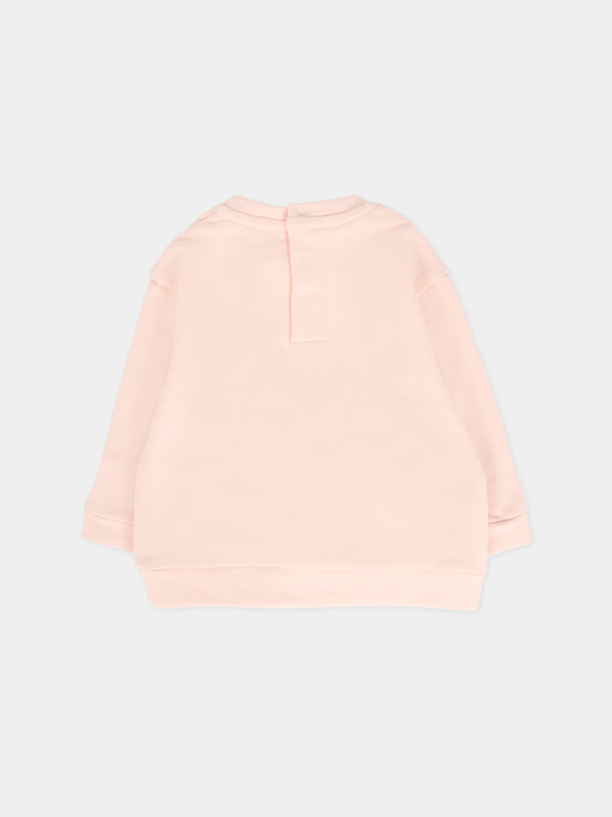 Felpa rosa per neonata con logo,Chloé Kids,C20702 46J