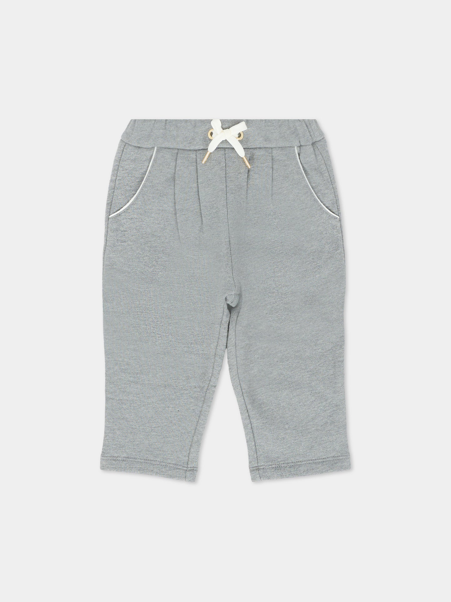 Pantaloni grigi per neonata con logo,Chloé Kids,C20706 A46