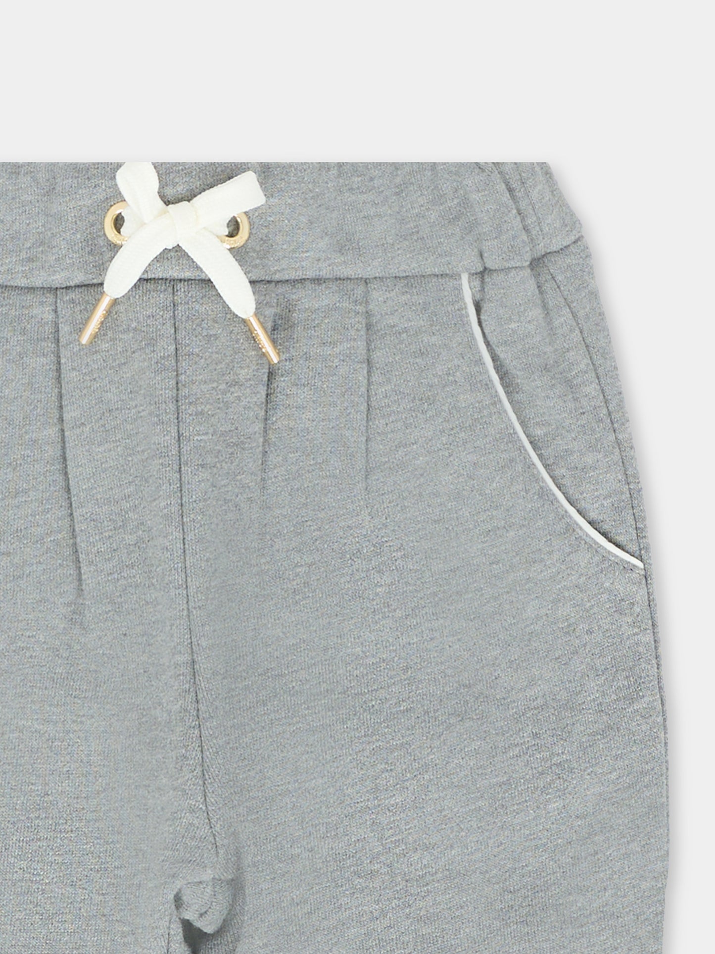 Pantaloni grigi per neonata con logo,Chloé Kids,C20706 A46