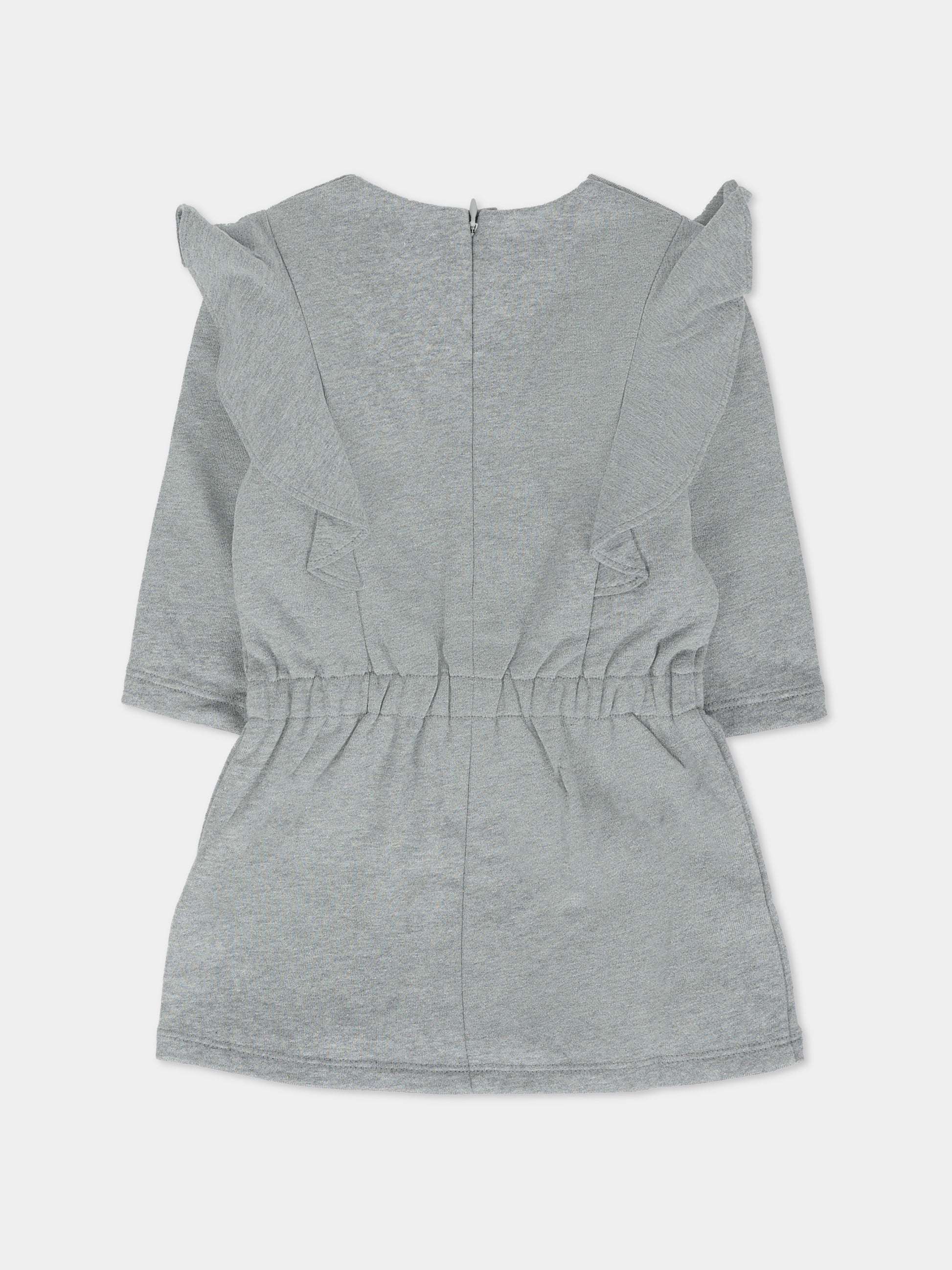 Vestito grigio per neonata con logo,Chloé Kids,C20712 A46