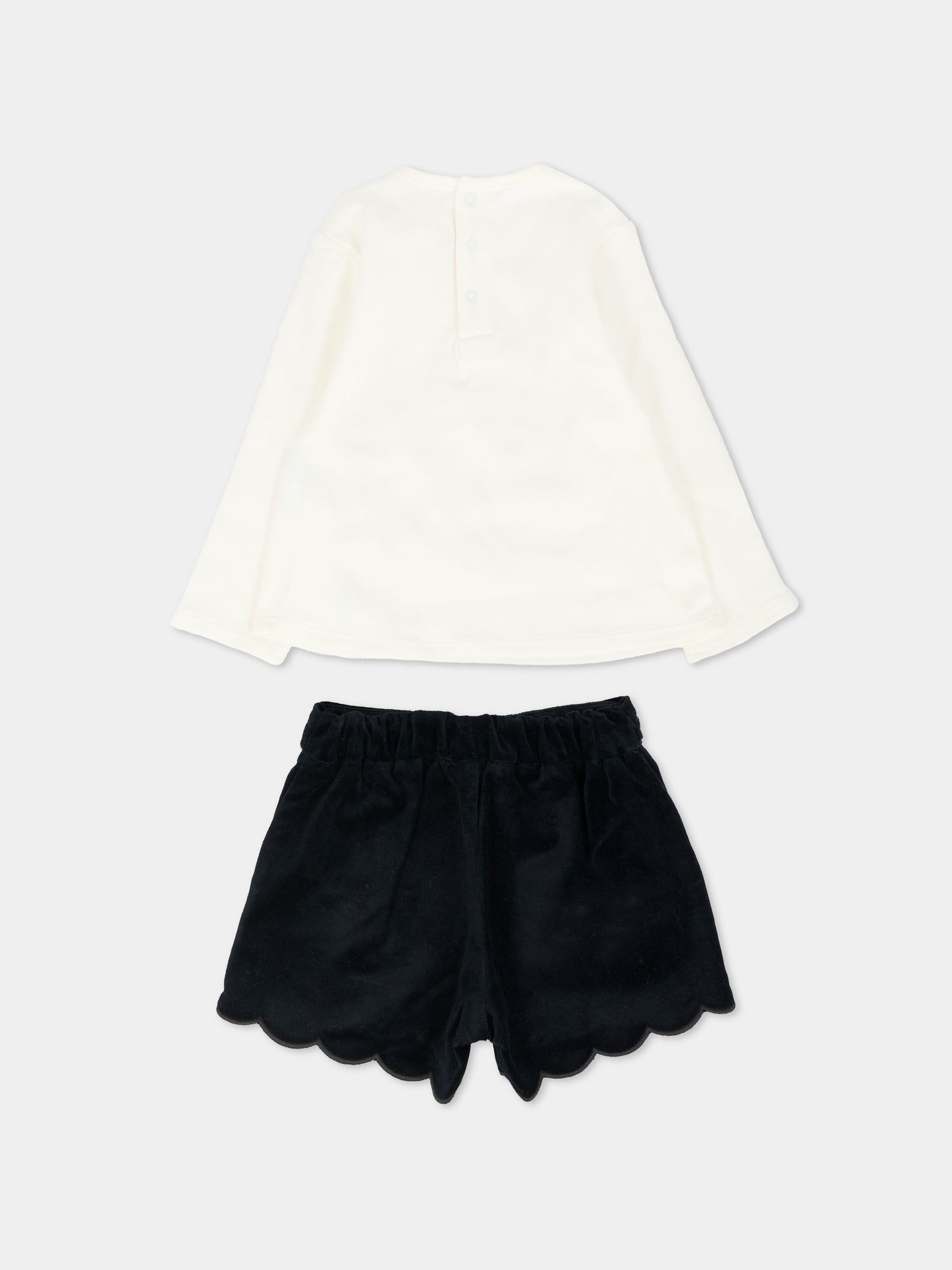 Completo blu per neonata con logo,Chloé Kids,C20719 N68