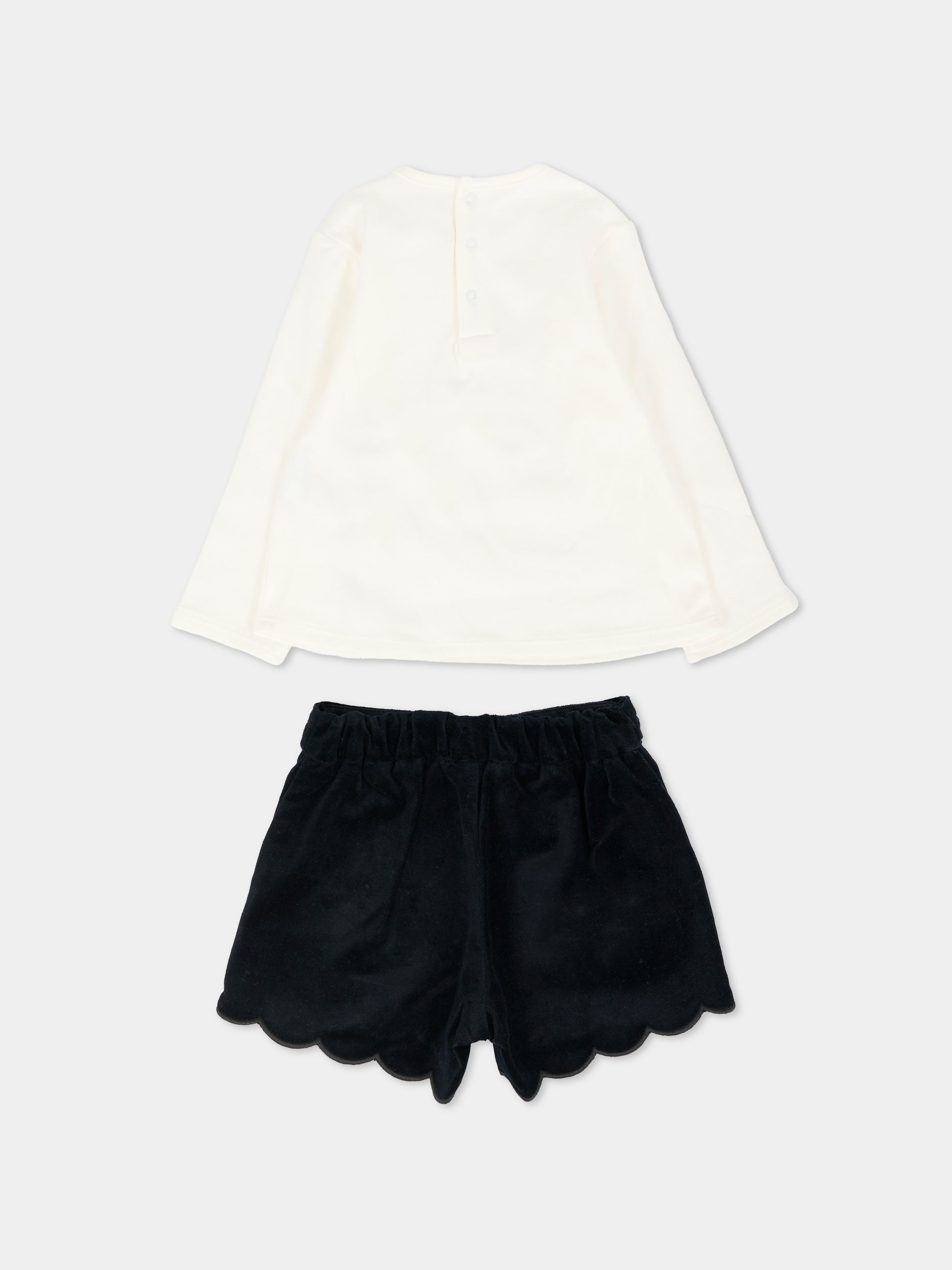 Completo blu per neonata con logo,Chloé Kids,C20719 N68