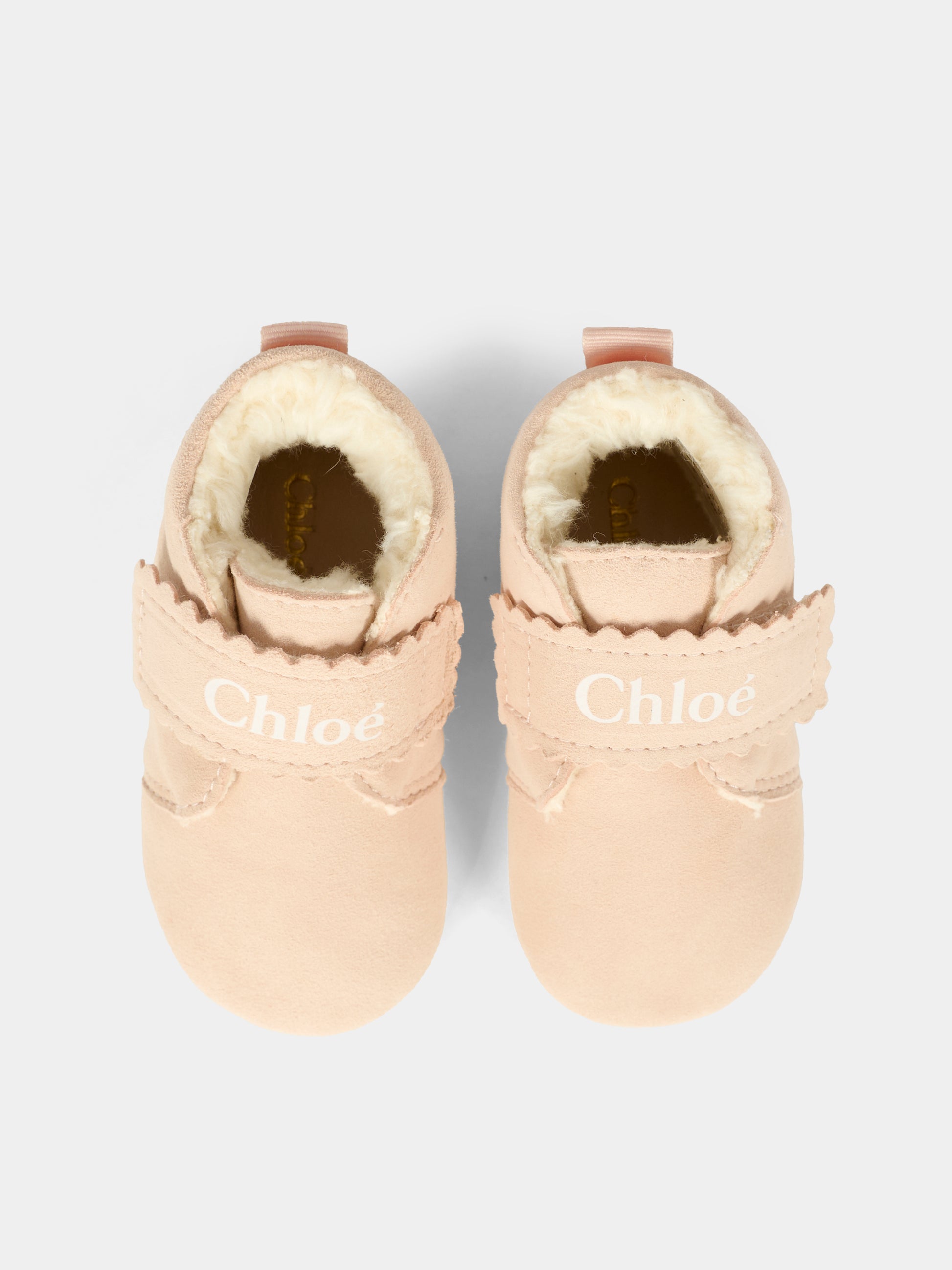 Set tutina rosa per neonata con logo ricamato,Chloé Kids,C20762 244