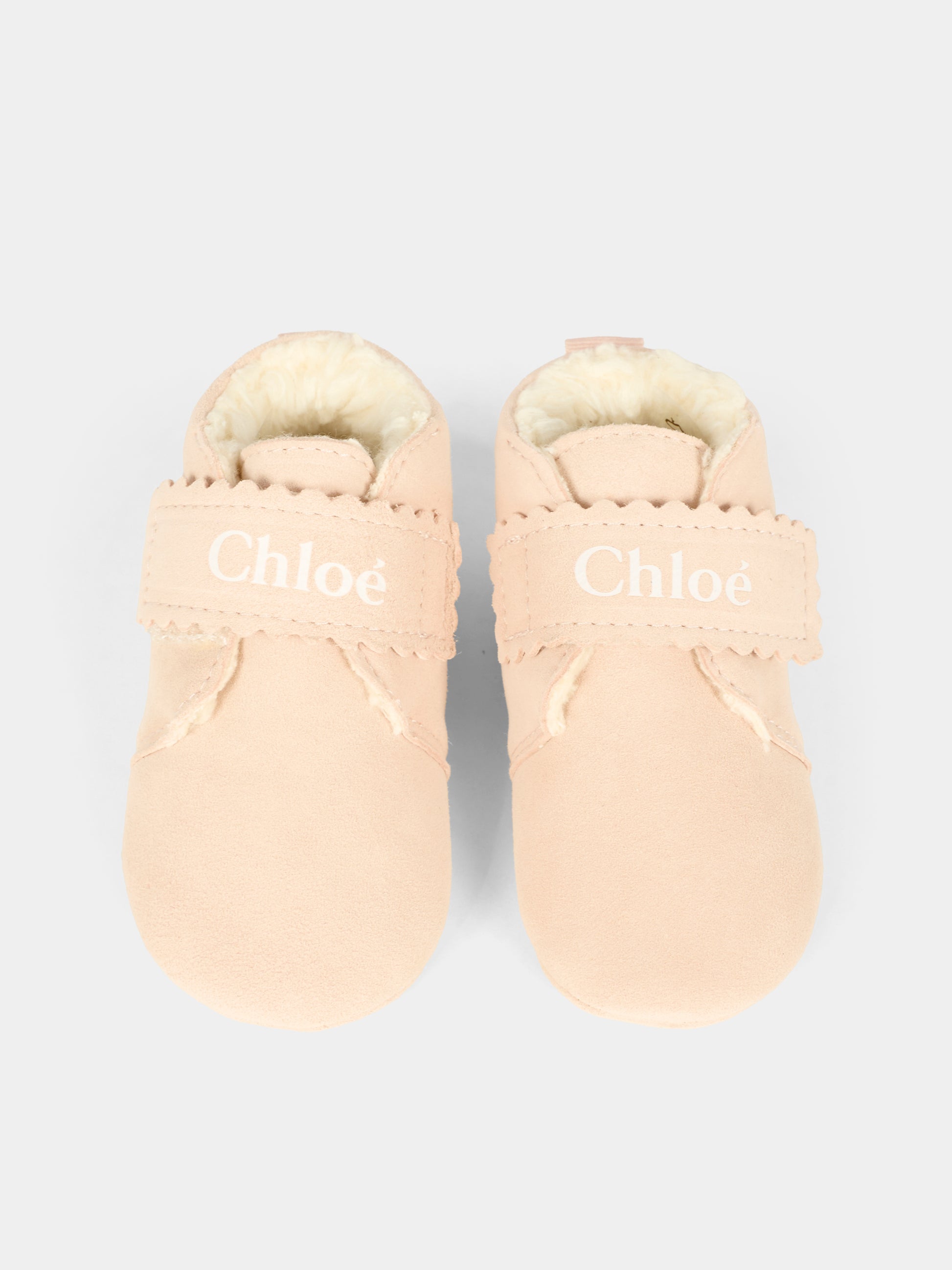 Set tutina rosa per neonata con logo ricamato,Chloé Kids,C20762 244