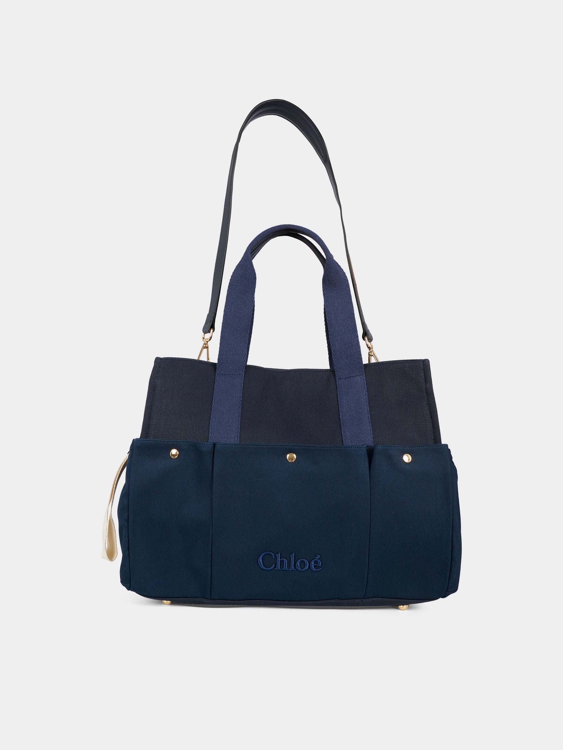 Borsa mamma blu per neonati con logo,Chloé Kids,C20764 859